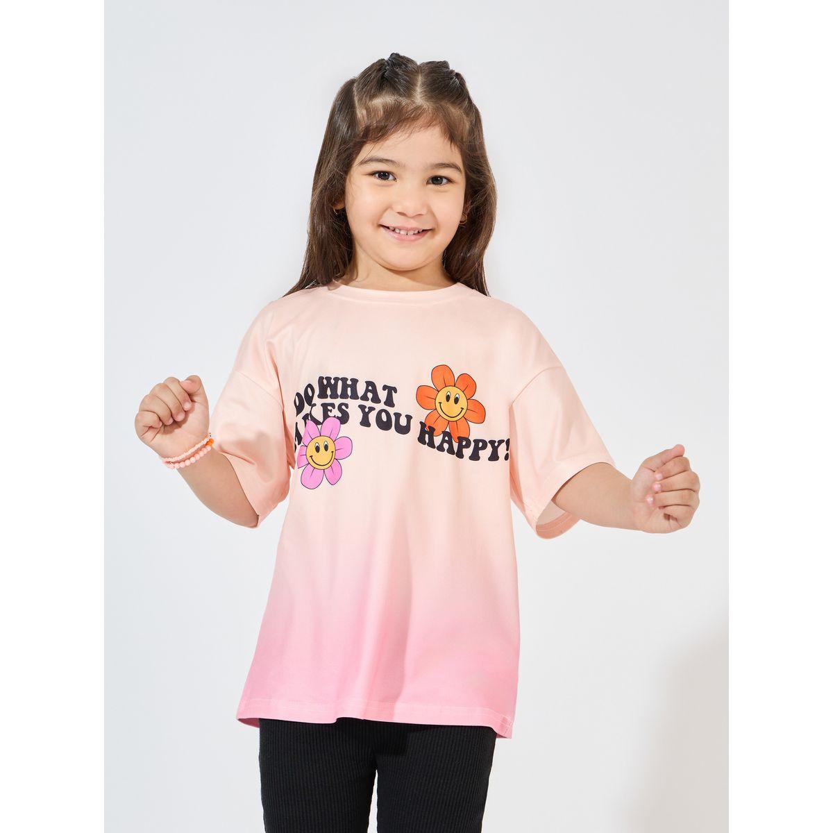 Styli Oversized Tie Dye Slogan Print T-Shirt-girls-clothing-tshirts-image-1