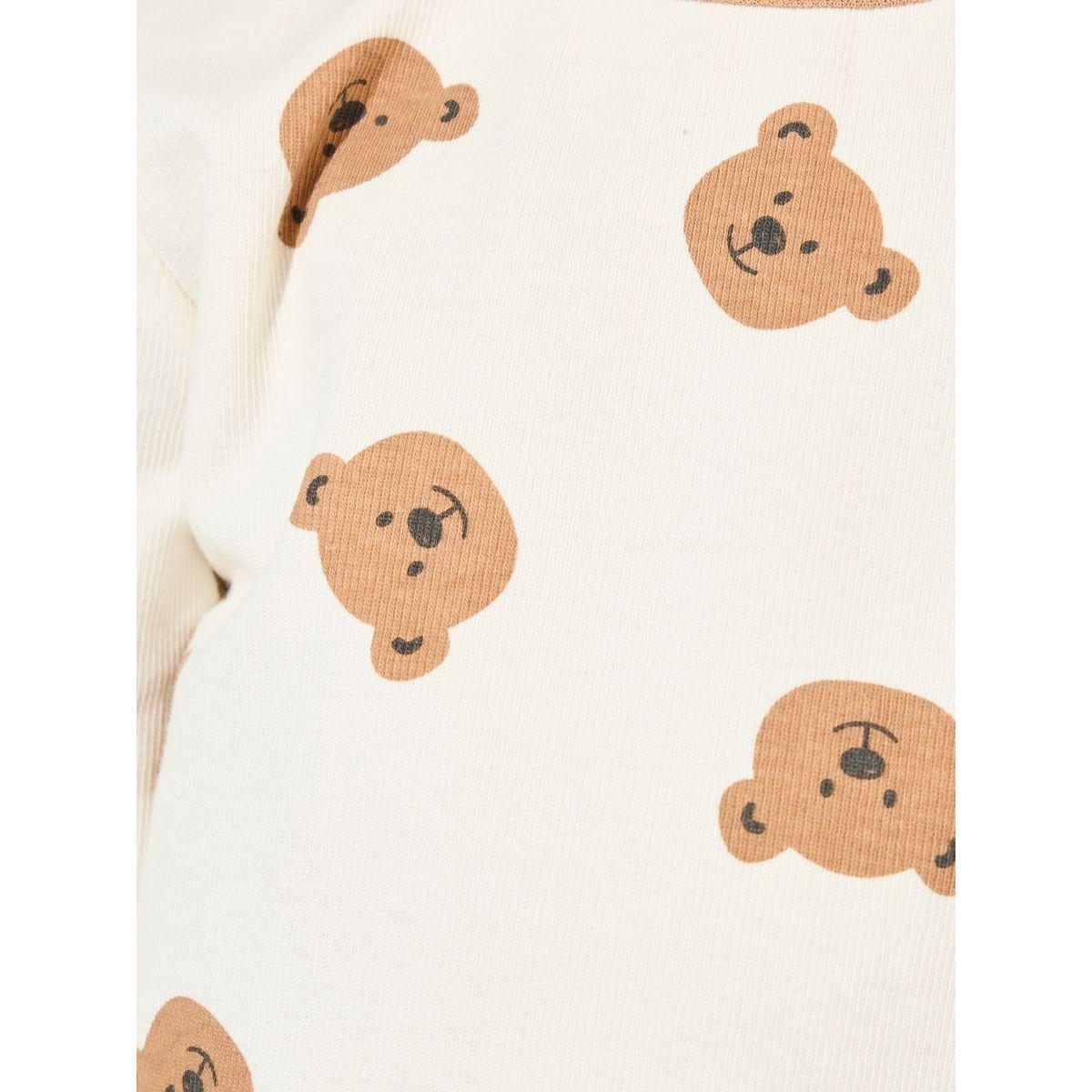 Styli Bear Pattern Sweatshirt & Pyjama Set-boys-clothing-nightwear-image-3