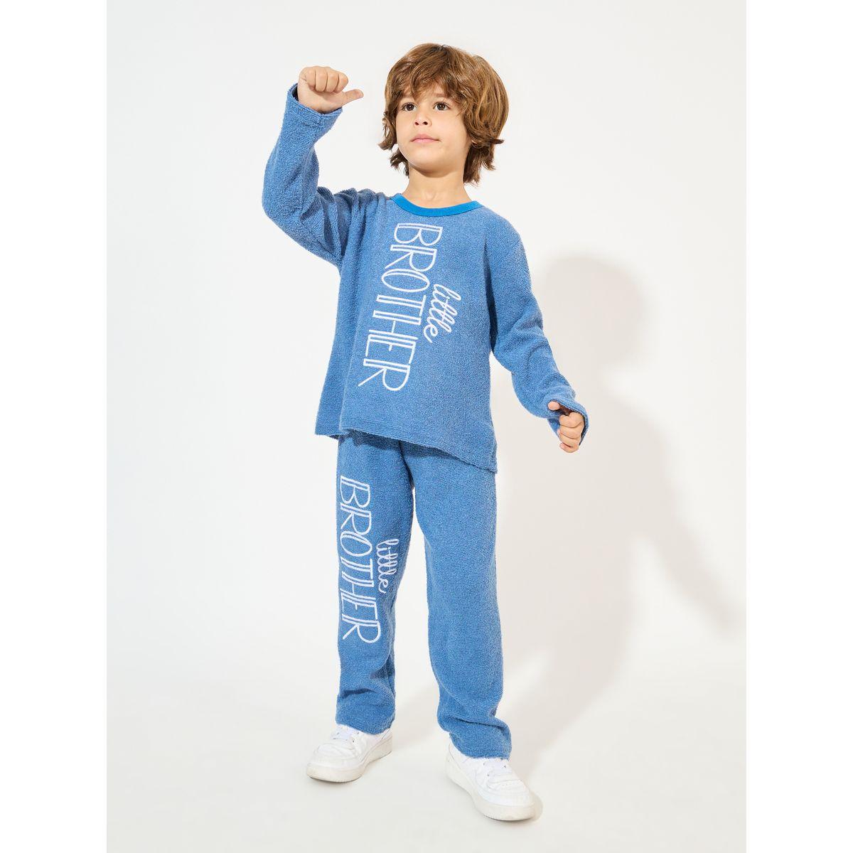 مجموعة من جوغر وسويت شيرت تيري بحروف مُطرّزة-boys-clothing-setsandcoords-image-1