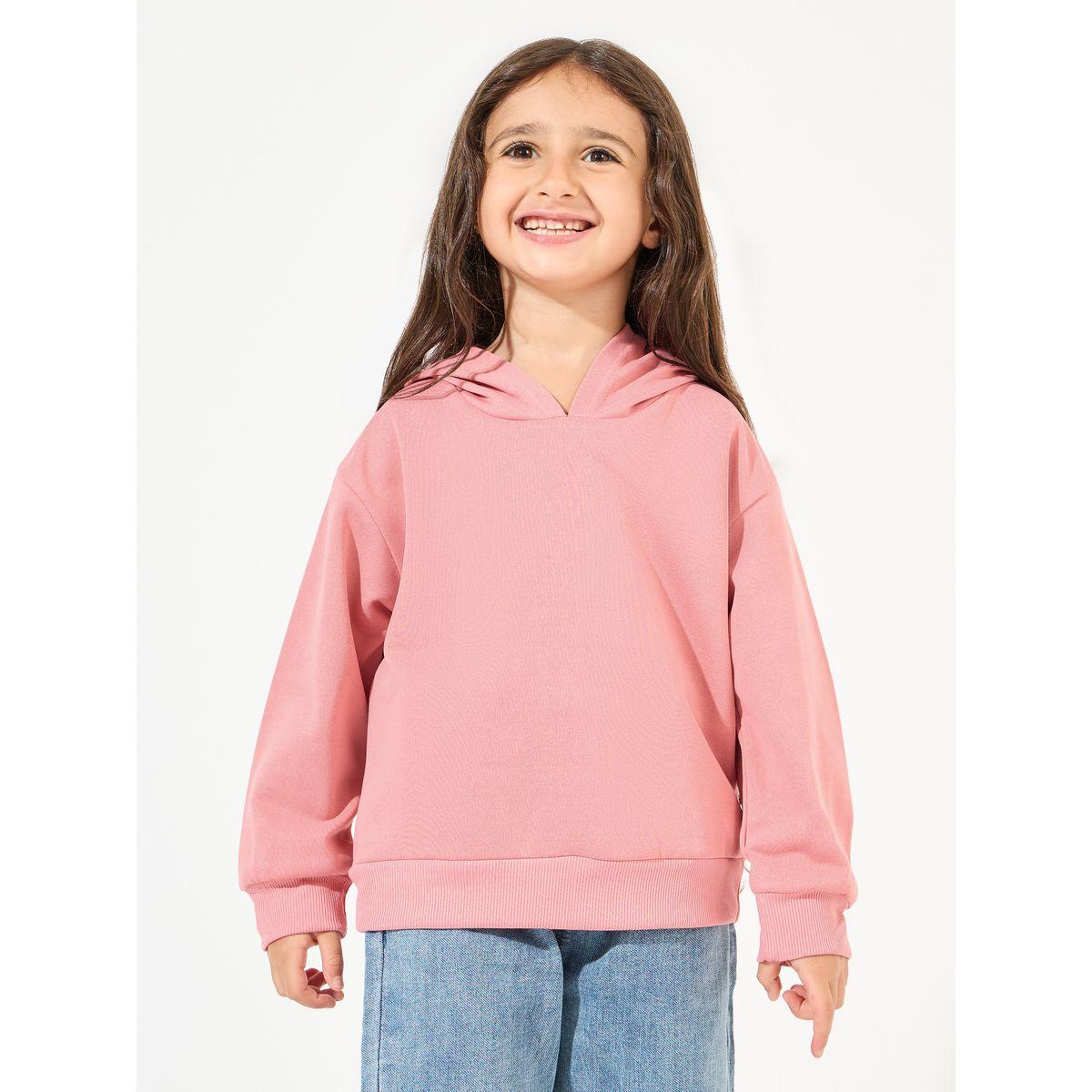 Styli Solid Hoodie with Dropped Shoulder-girls-clothing-winterwear-sweatshirts-image-1
