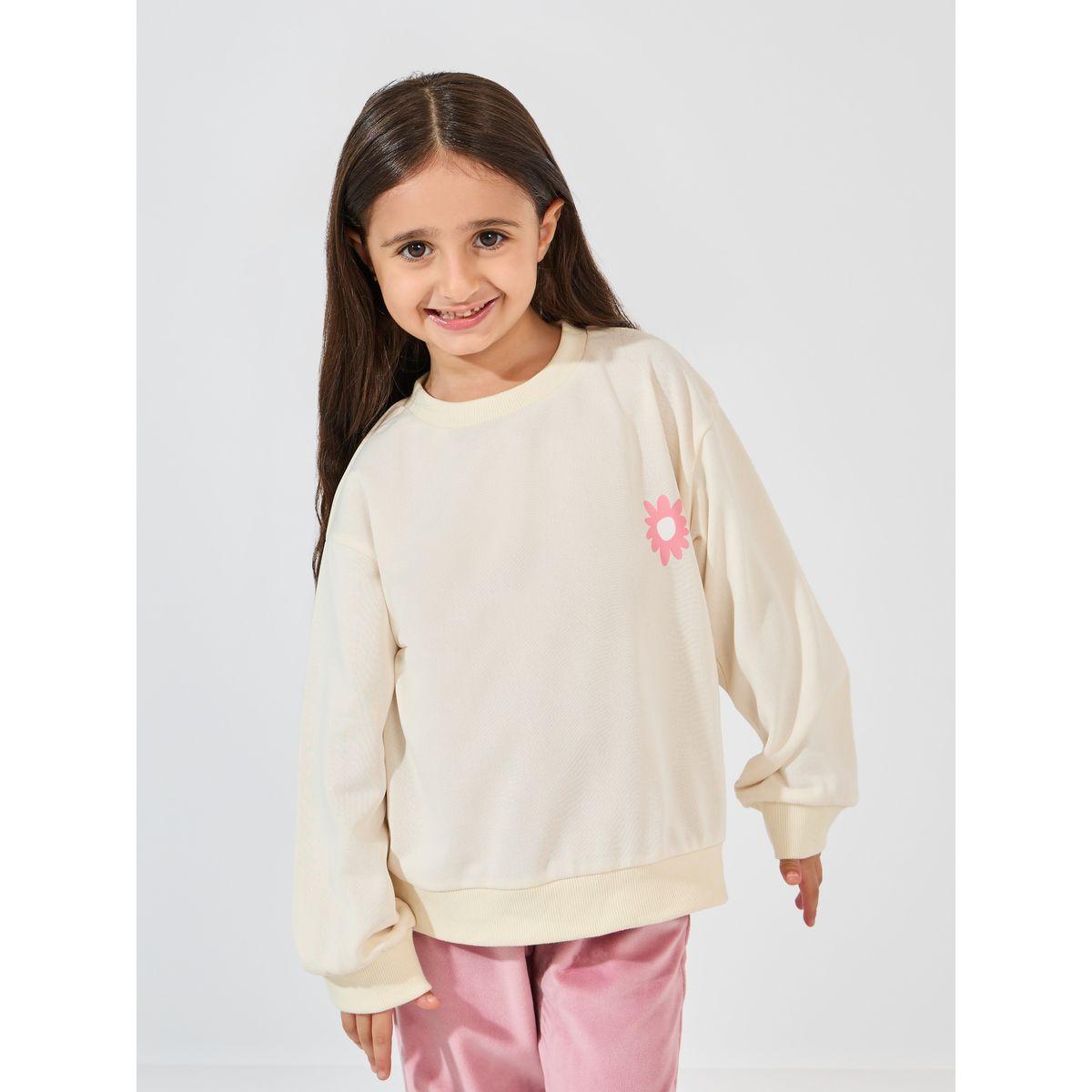 Styli Graphic Print Drop Shoulder Lightweight Sweatshirt-girls-clothing-winterwear-sweatshirts-image-2