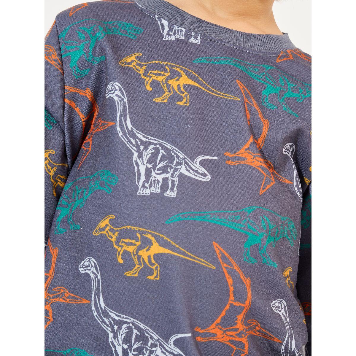 Styli Dinosaur Print Sweatshirt & Joggers Set-boys-clothing-setsandcoords-image-3