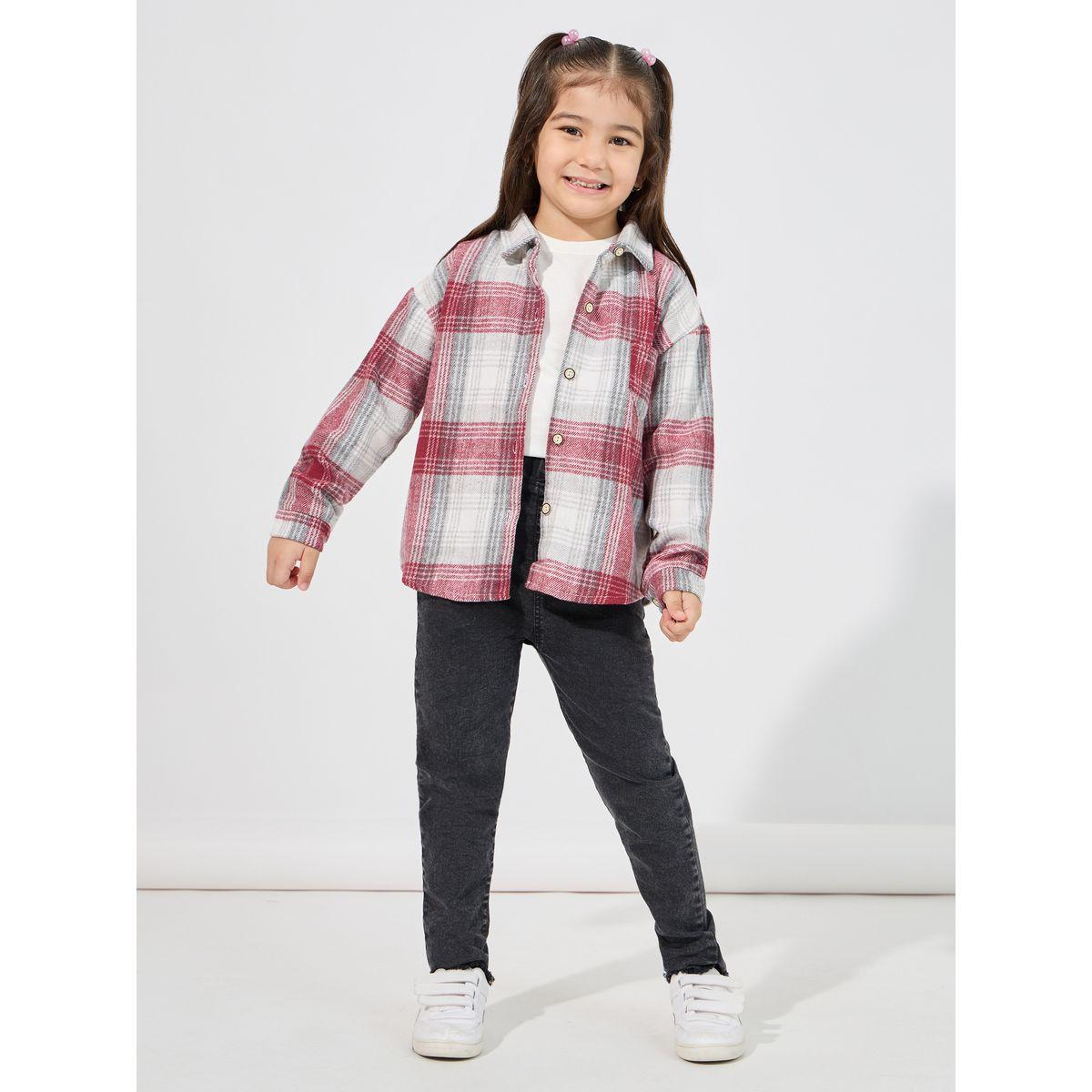 Styli Plaid Casual Shirt with Buttons-girls-clothing-blousesandshirts-image-2