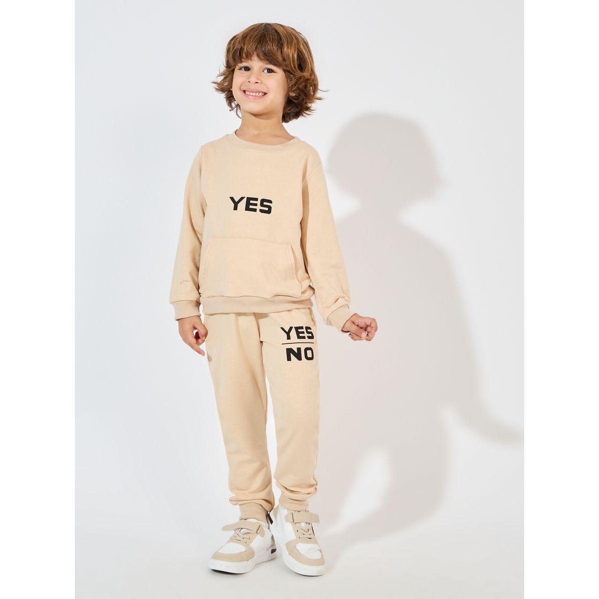 مجموعة من جوغر مع سويت شيرت بطبعة كتابة-boys-clothing-setsandcoords-image-1