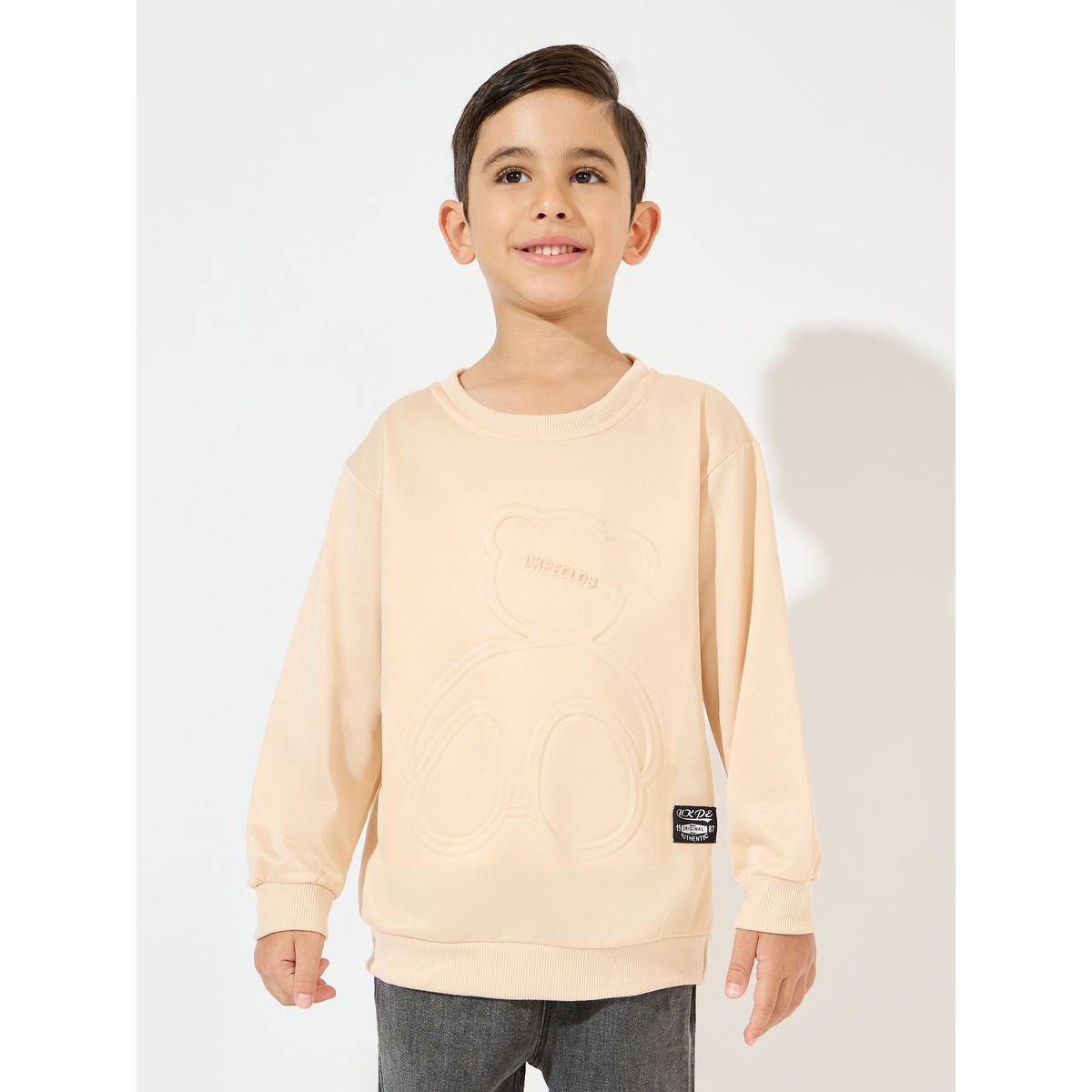 Styli Embossed Bear Pattern Sweatshirt-boys-clothing-winterwear-sweatshirts-image-1