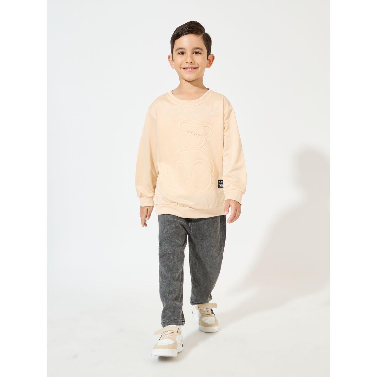 سويت شيرت بنمط دب بارز الملمس-boys-clothing-winterwear-sweatshirts-image-2