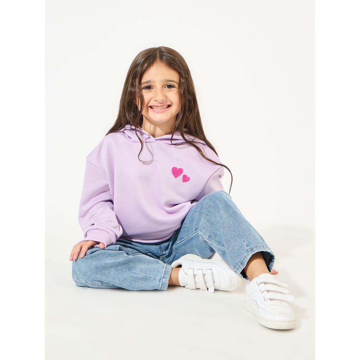Styli Heart Embroidery Detail Hoodie-girls-clothing-sweatshirts-image-1