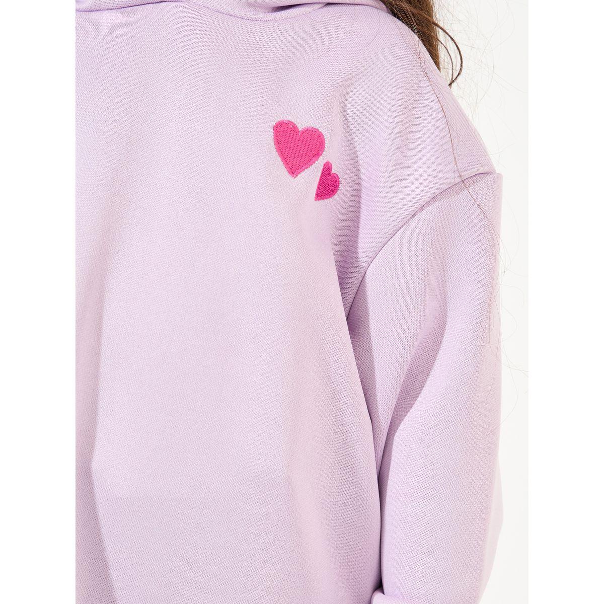 Styli Heart Embroidery Detail Hoodie-girls-clothing-sweatshirts-image-4