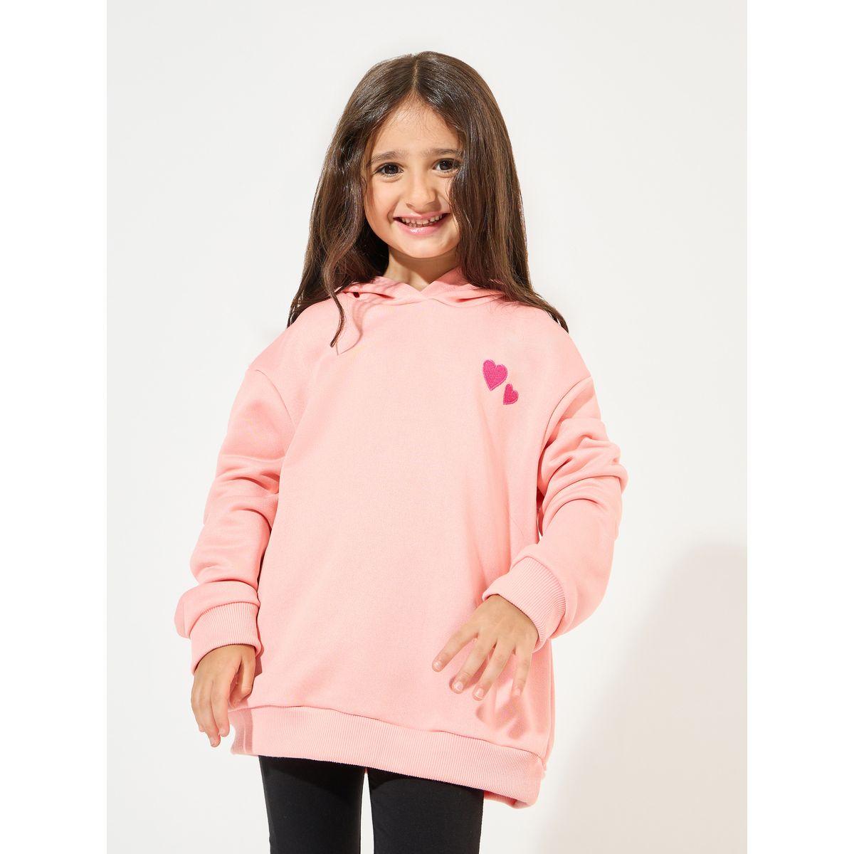Styli Heart Embroidery Detail Hoodie-girls-clothing-sweatshirts-image-1