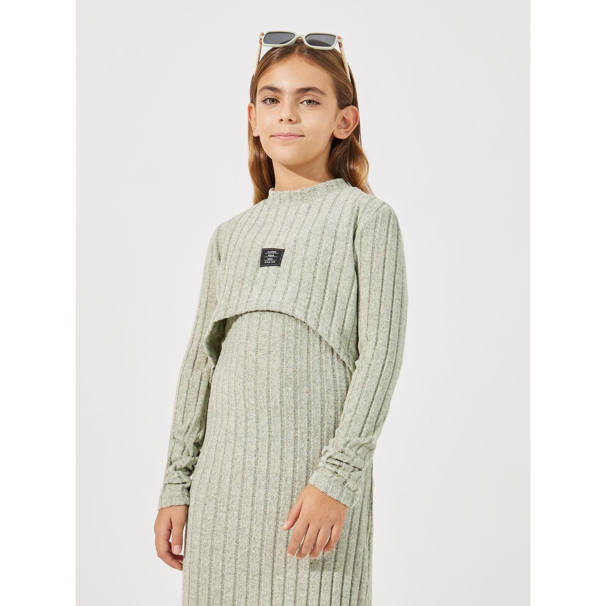 Styli Rib Knit Crop Top & Midi Dress Set-girls-clothing-setsandcoords-image-2