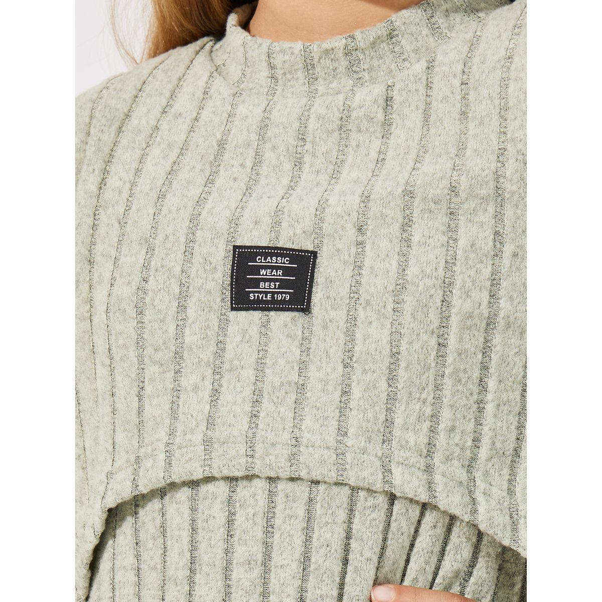 Styli Rib Knit Crop Top & Midi Dress Set-girls-clothing-setsandcoords-image-3