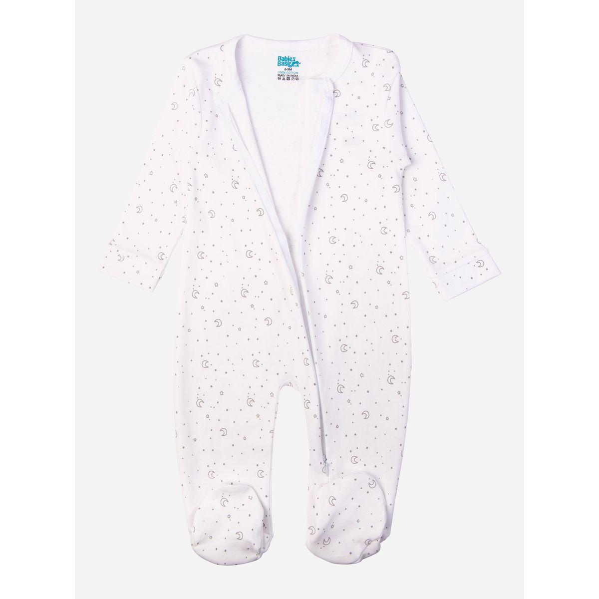 بدلة نوم بطبعات نجوم واقمار مع أكمام طويلة بيبيز بيسِك × ستايلي-baby-girls-clothing-bodysuits-image-1