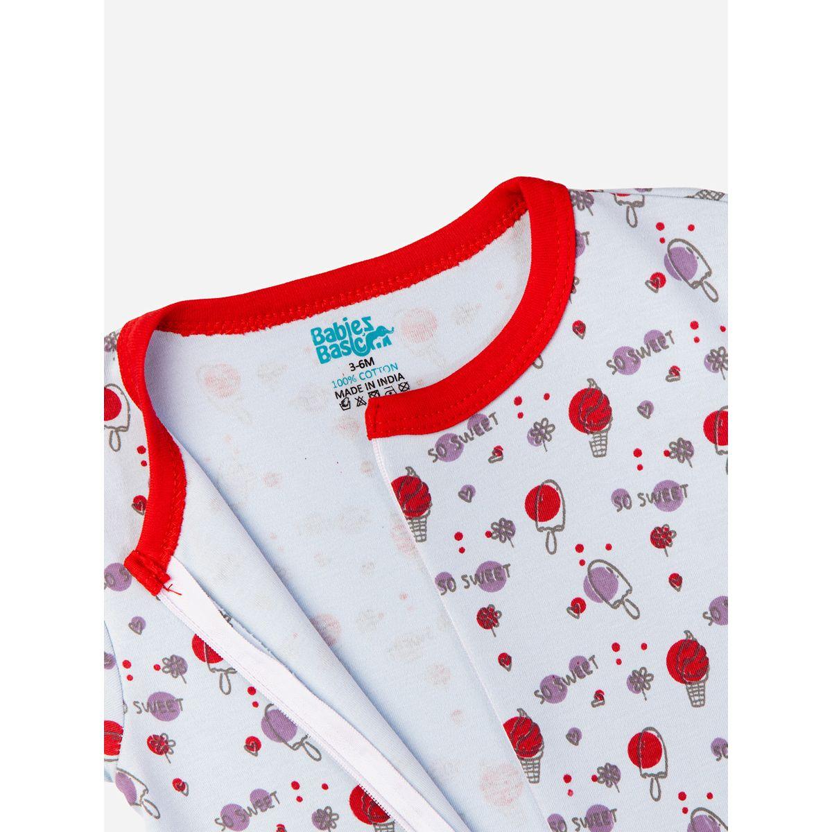 Babies Basic X Styli  Ice Cream Print Long Sleeves Sleepsuit-baby-girls-clothing-bodysuits-image-2