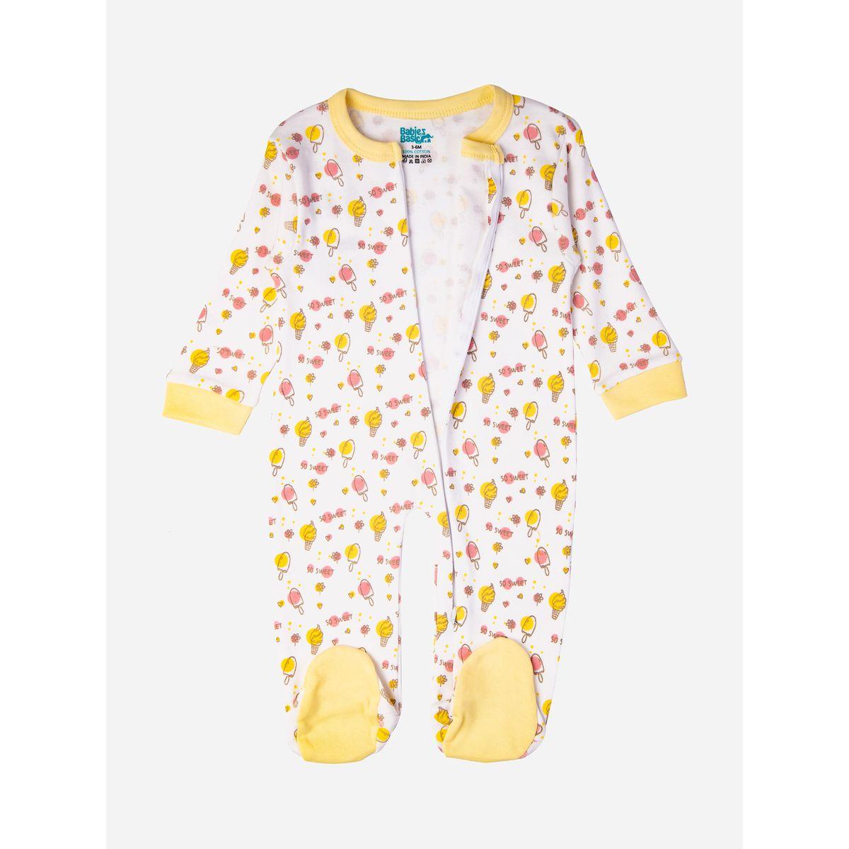 Babies Basic X Styli  Ice Cream Print Long Sleeves Sleepsuit-baby-girls-clothing-bodysuits-image-1