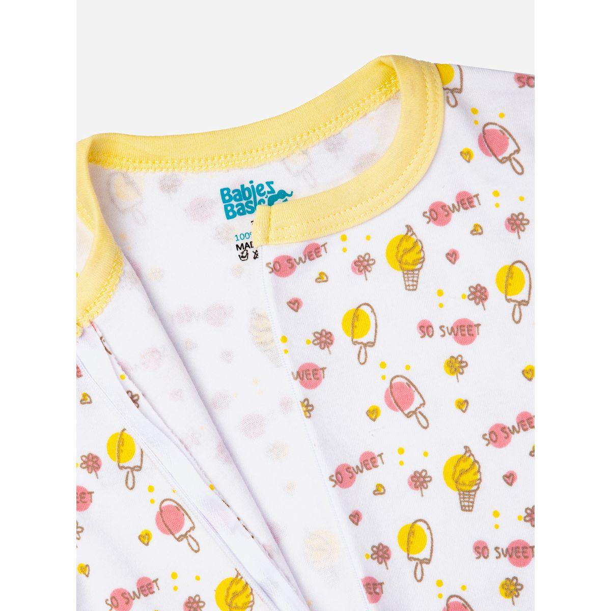 Babies Basic X Styli  Ice Cream Print Long Sleeves Sleepsuit-baby-girls-clothing-bodysuits-image-2
