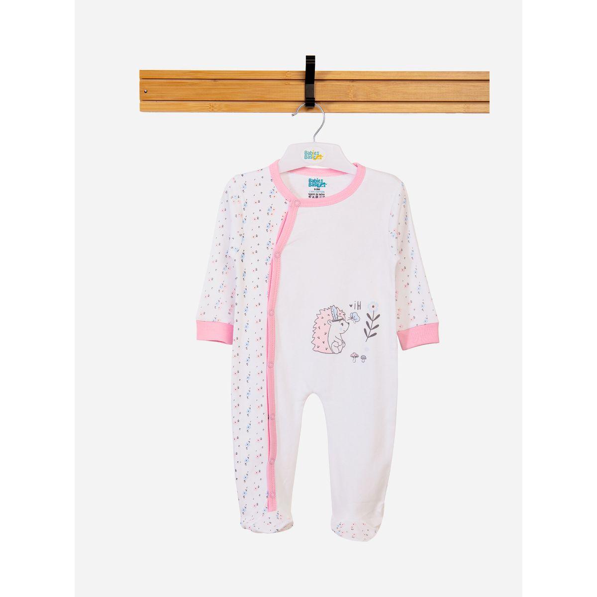 Babies Basic X Styli  Ditsy Print Long Sleeves Sleepsuit-baby-girls-clothing-bodysuits-image-1