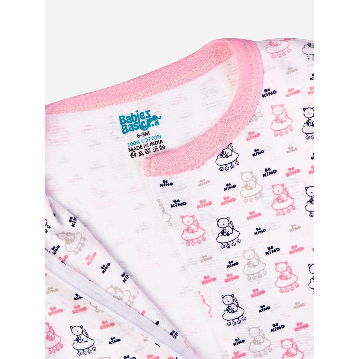 Babies Basic X Styli  Cat Print Long Sleeves Sleepsuit-baby-girls-clothing-bodysuits-image-3
