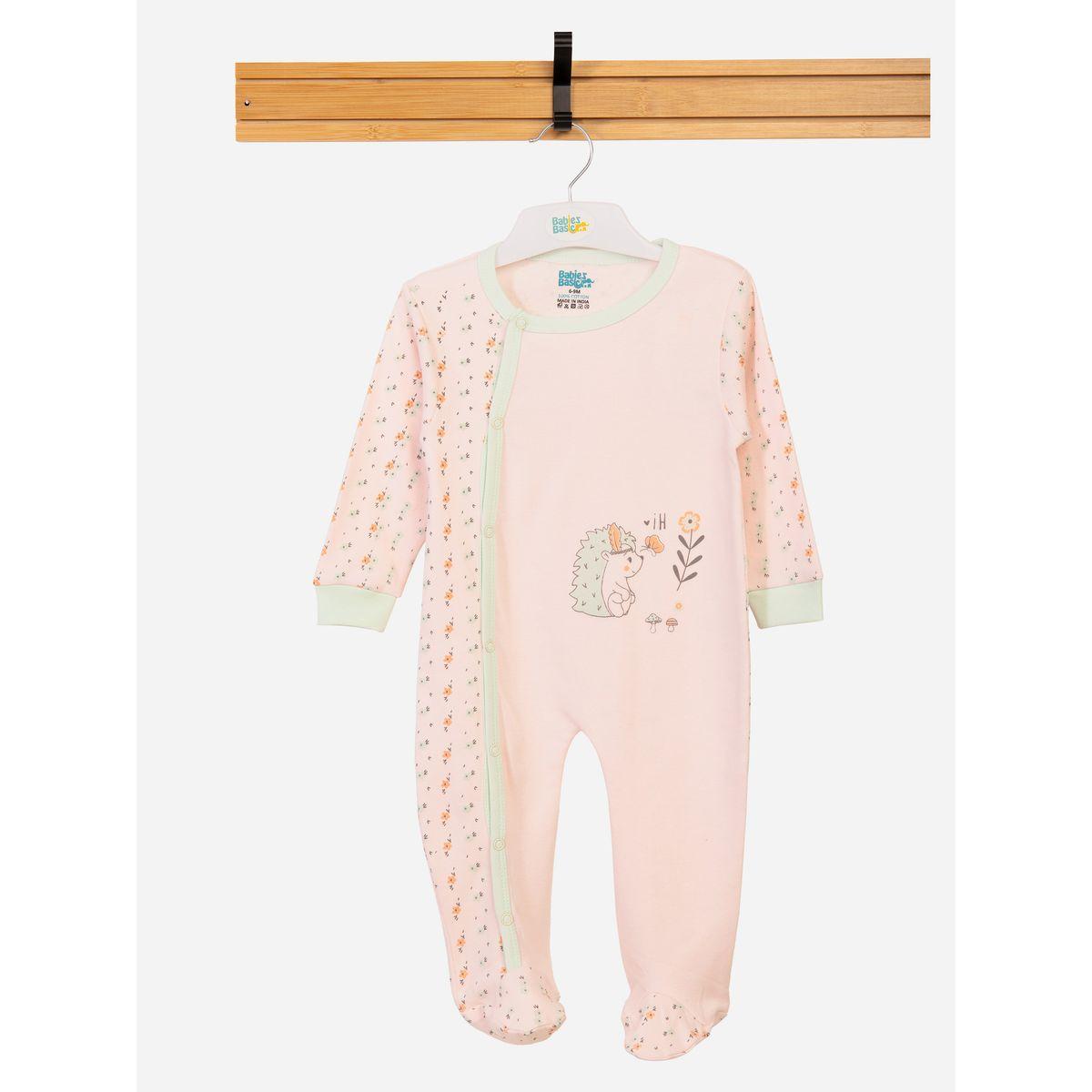 Babies Basic X Styli  Floral Print Long Sleeves Sleepsuit-baby-girls-clothing-bodysuits-image-1