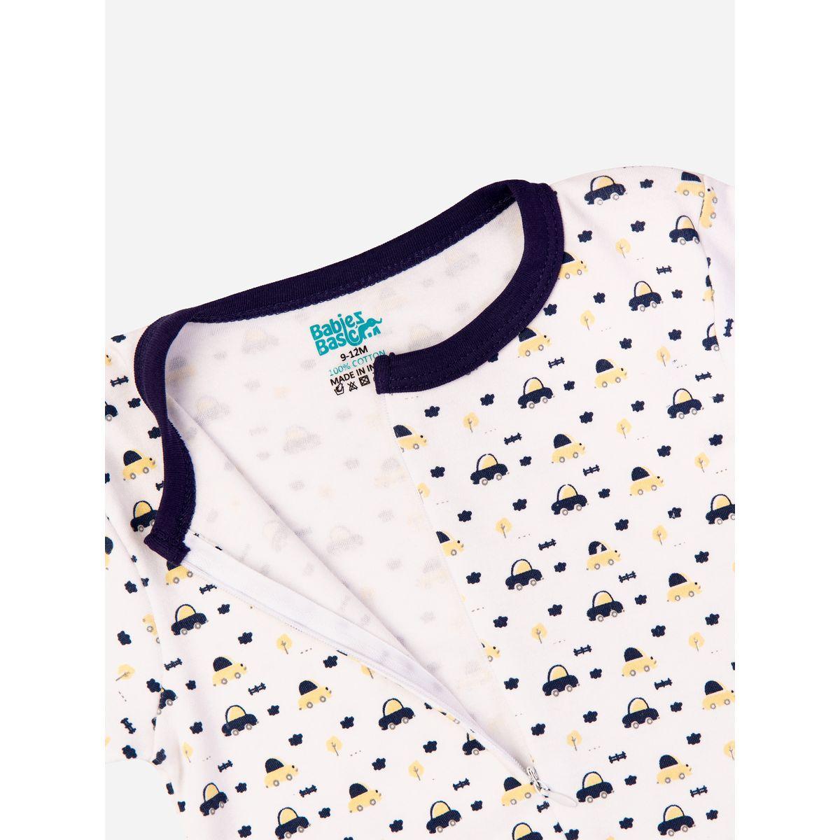 Babies Basic X Styli  Car Graphic Print Long Sleeves Sleepsuit-baby-boys-clothing-bodysuits-image-3