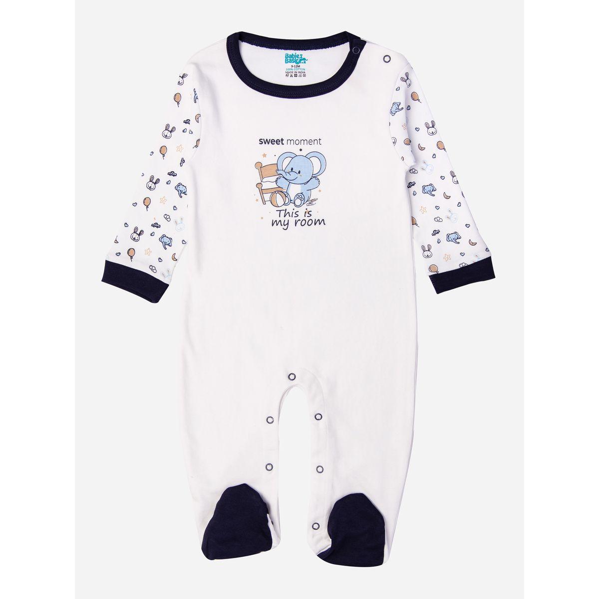 بدلة نوم بطبعة فيل واكمام طويلة بيبيز بيسِك × ستايلي-baby-boys-clothing-bodysuits-image-1