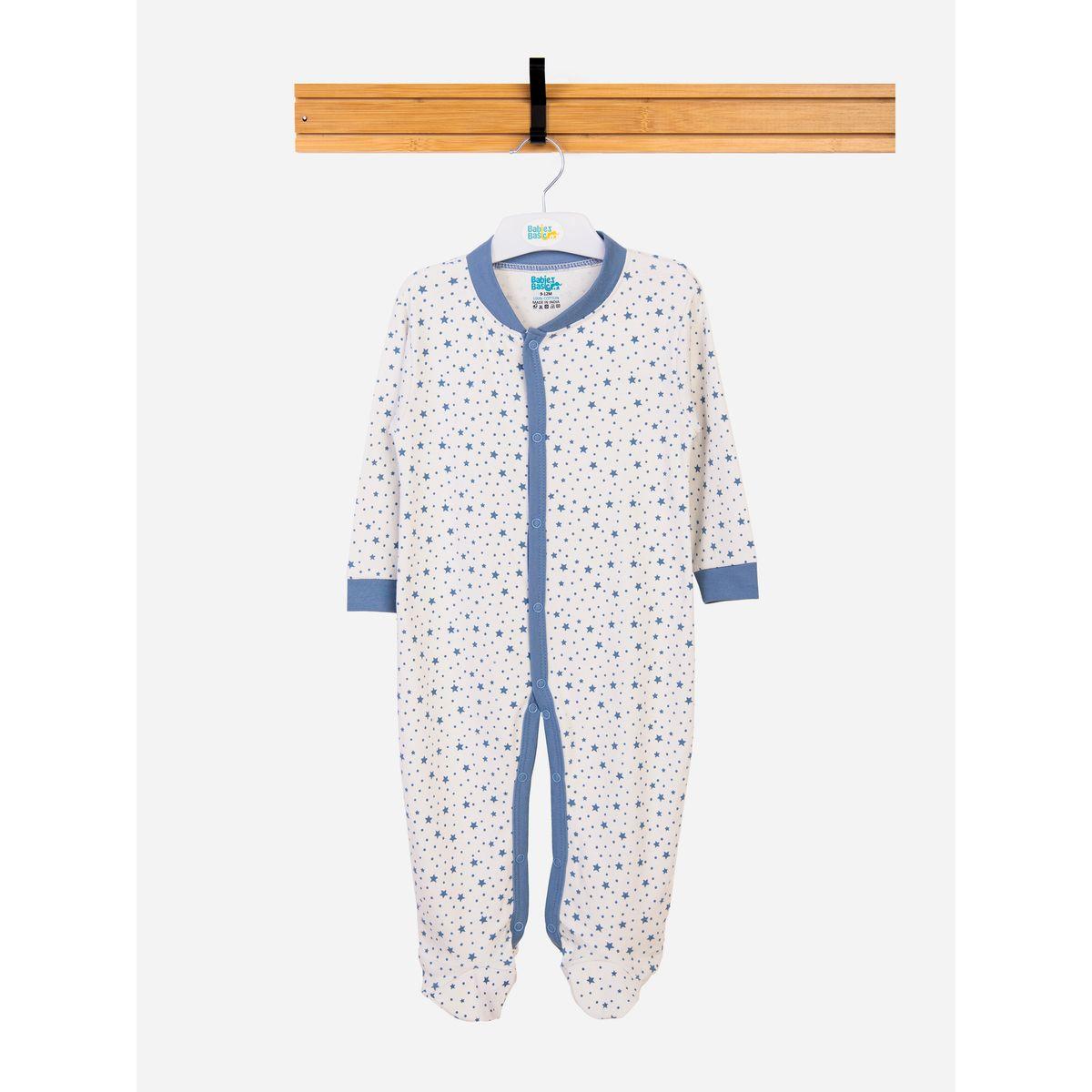 Babies Basic X Styli  Star Print Long Sleeves Sleepsuit-baby-boys-clothing-bodysuits-image-1