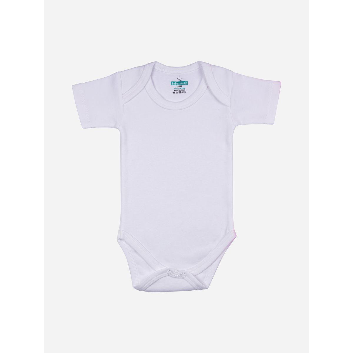 Babies Basic X Styli  Pack of 3 - Solid Short Sleeves Bodysuit-baby-girls-clothing-bodysuits-image-3