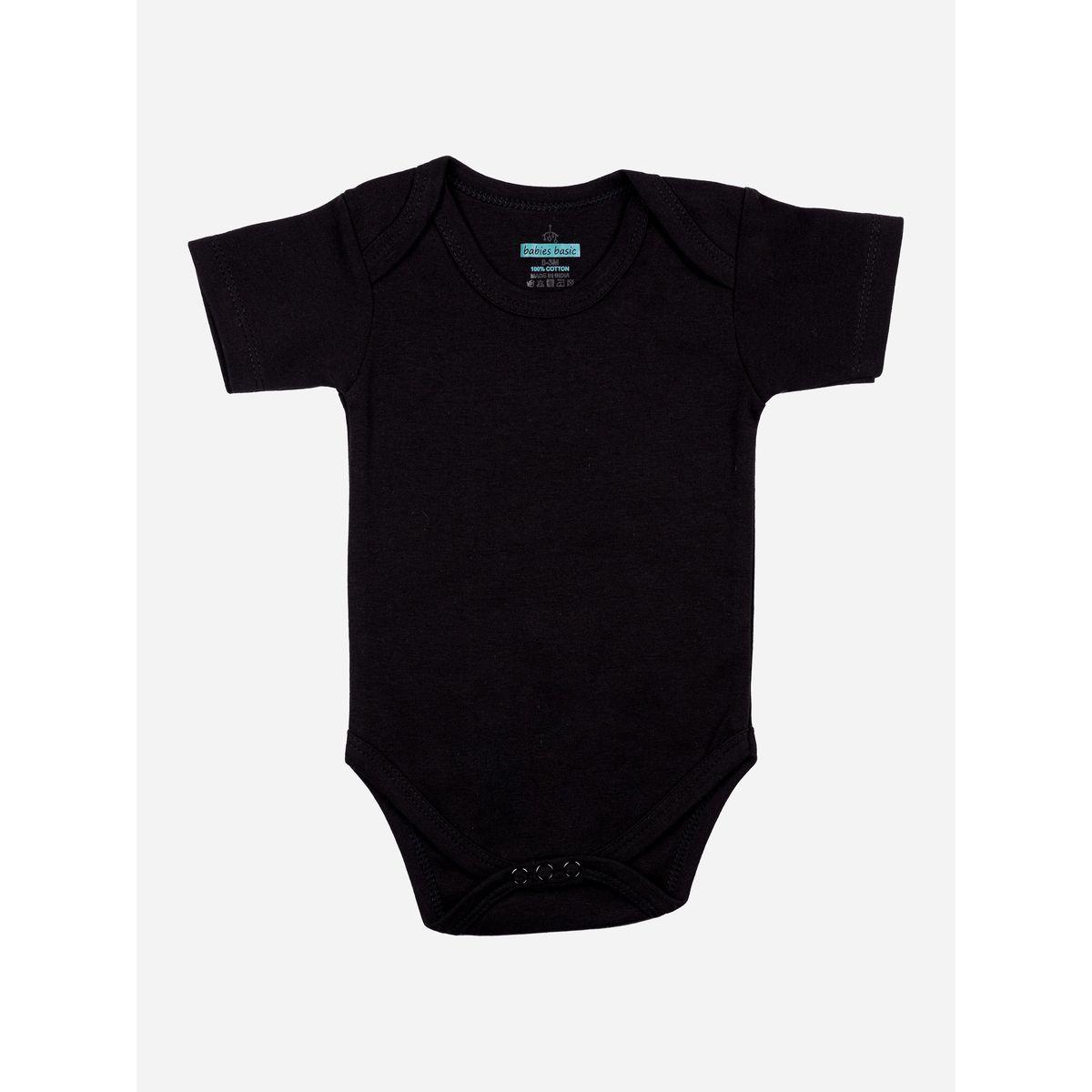 Babies Basic X Styli  Pack of 3 - Solid Short Sleeves Bodysuit-baby-boys-clothing-bodysuits-image-4