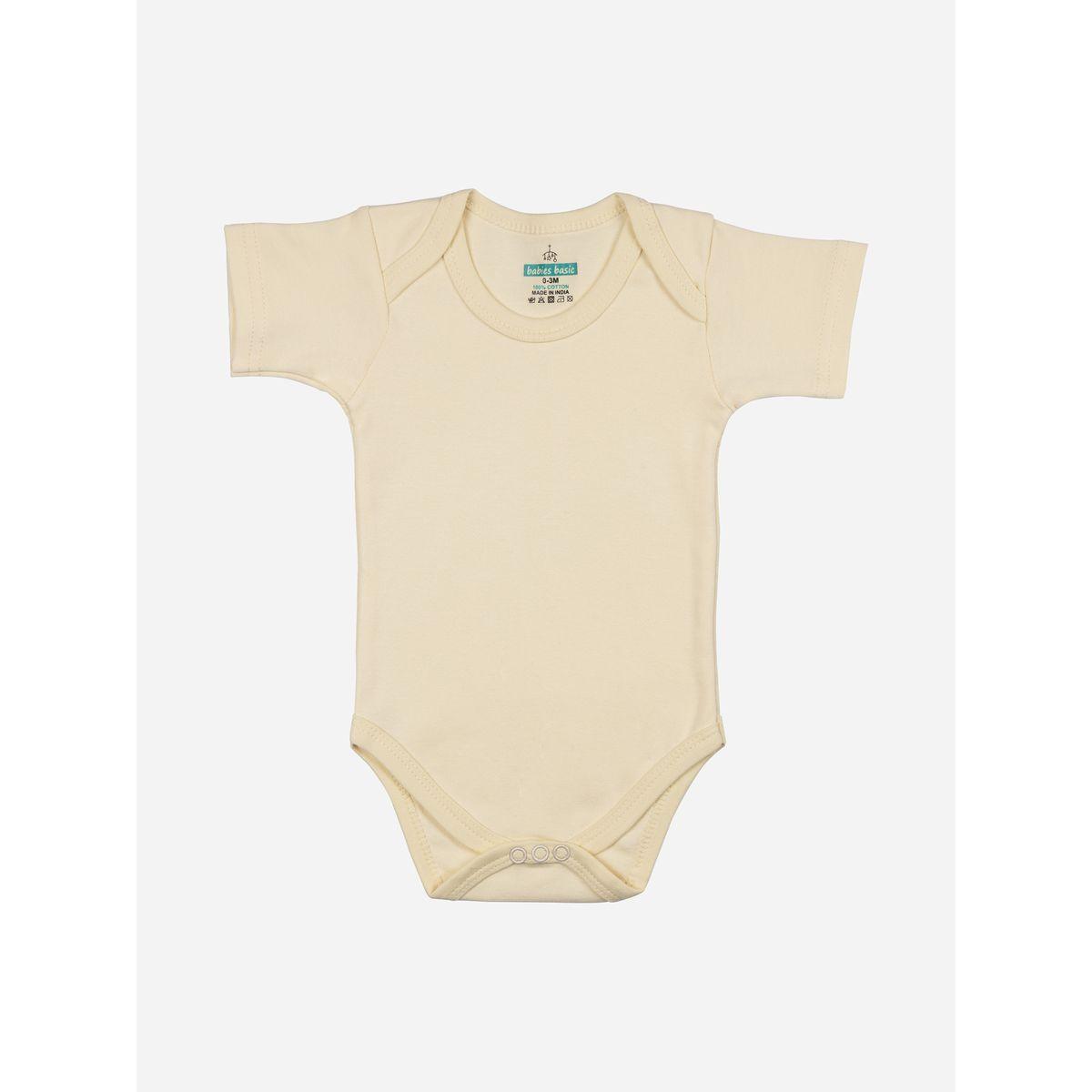 Babies Basic X Styli  Pack of 3 - Solid Short Sleeves Bodysuit-baby-girls-clothing-bodysuits-image-4