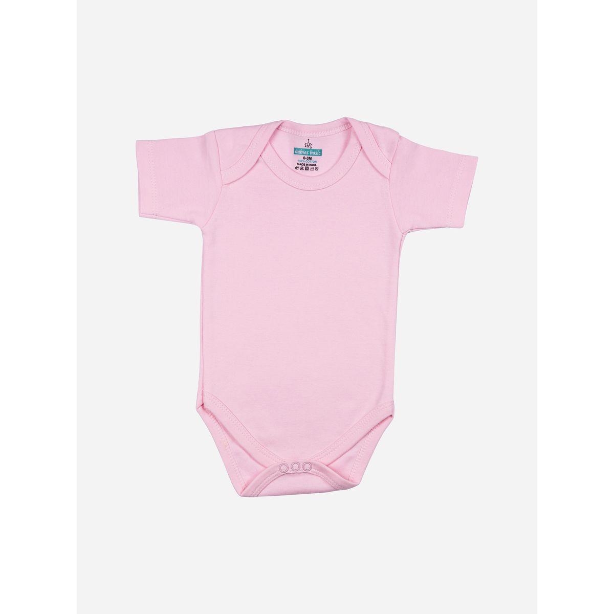 Babies Basic X Styli  Pack of 3 - Solid Short Sleeves Bodysuit-baby-girls-clothing-bodysuits-image-5
