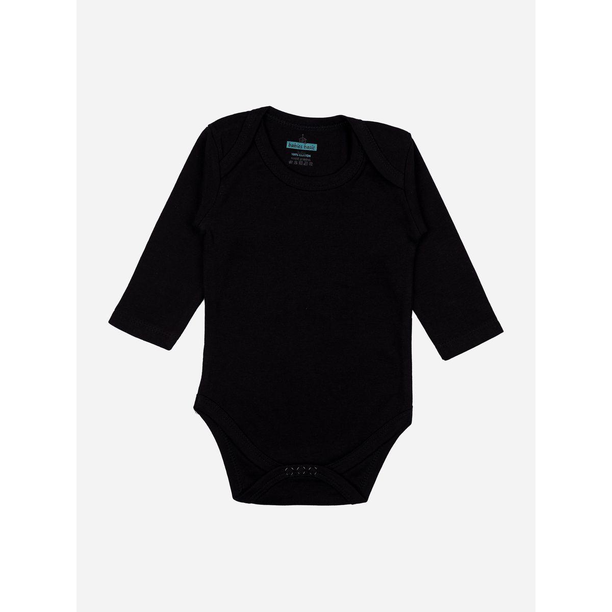 Babies Basic X Styli  Pack of 3 - Solid Long Sleeves Bodysuit-baby-boys-clothing-bodysuits-image-3