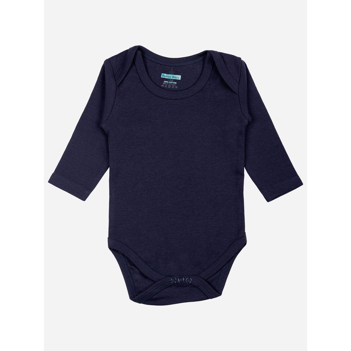 Babies Basic X Styli  Pack of 3 - Solid Long Sleeves Bodysuit-baby-boys-clothing-bodysuits-image-4