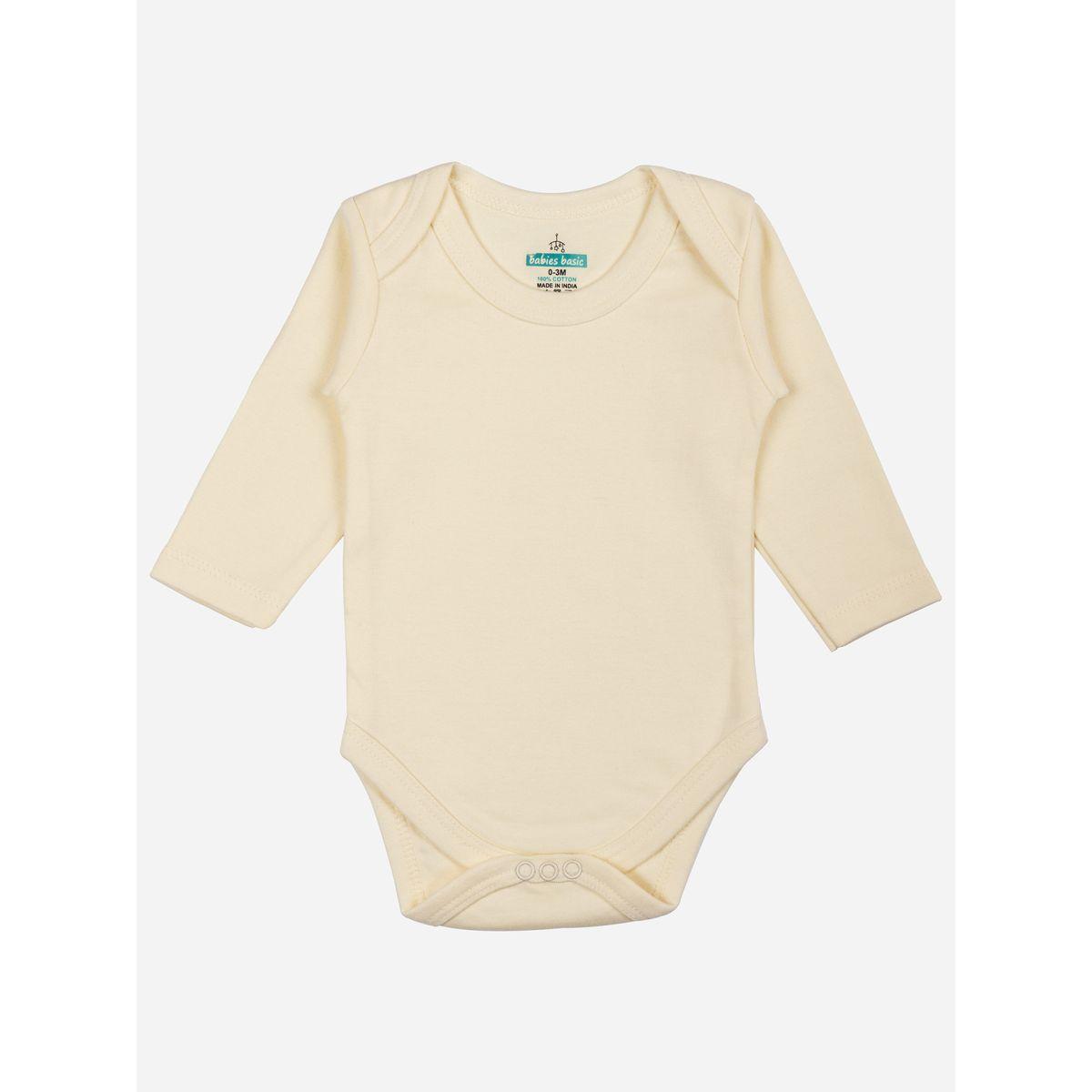 Babies Basic X Styli  Pack of 3 - Solid Long Sleeves Bodysuit-baby-girls-clothing-bodysuits-image-3