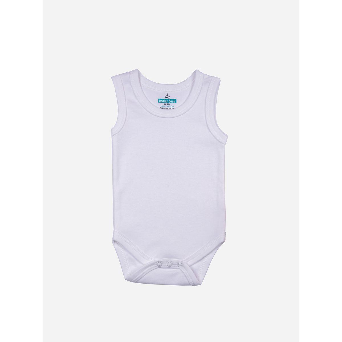 Babies Basic X Styli  Pack of 3 - Solid Sleeveless Bodysuit-baby-girls-clothing-bodysuits-image-3