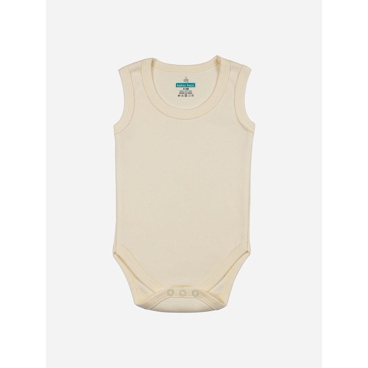 Babies Basic X Styli  Pack of 3 - Solid Sleeveless Bodysuit-baby-girls-clothing-bodysuits-image-3