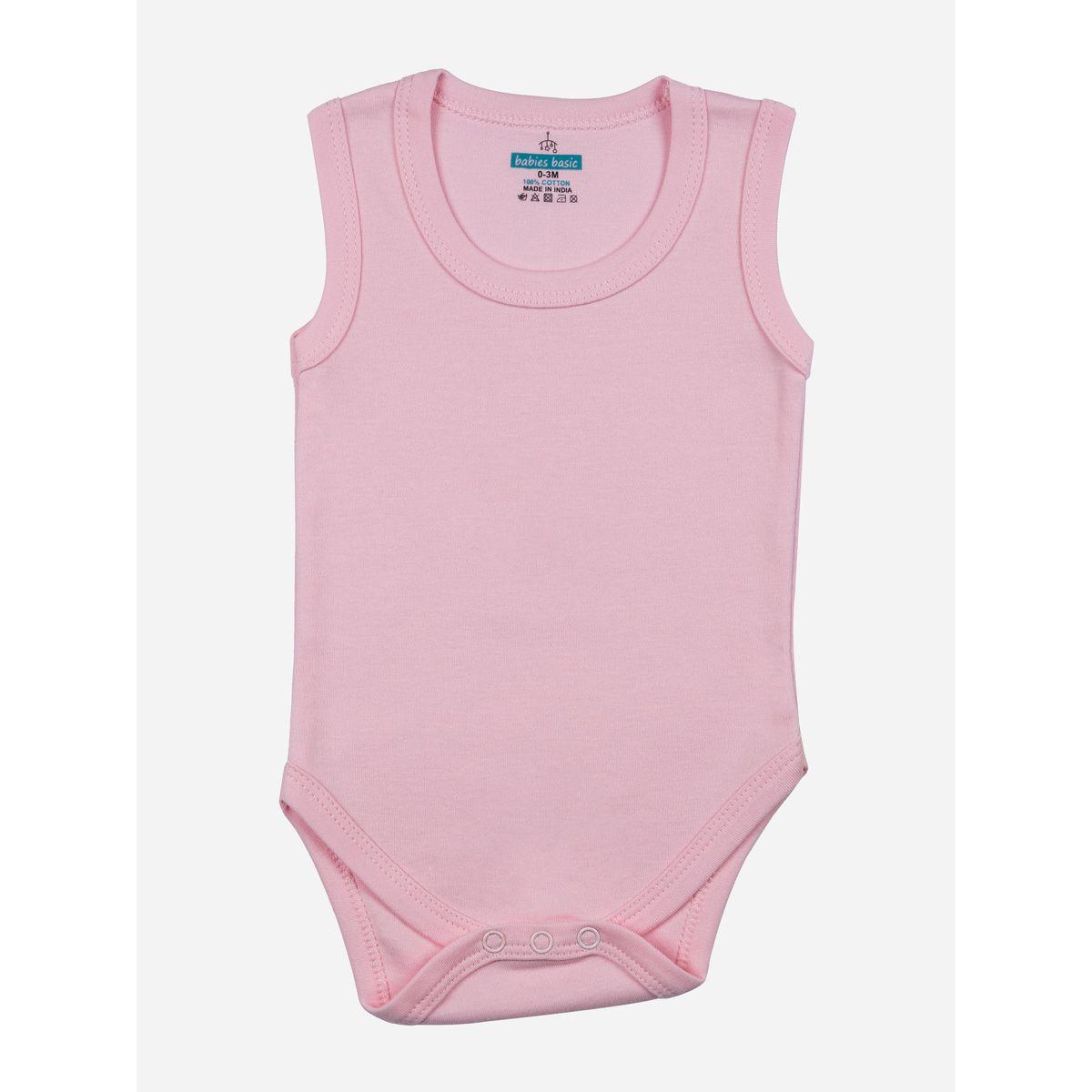 Babies Basic X Styli  Pack of 3 - Solid Sleeveless Bodysuit-baby-girls-clothing-bodysuits-image-4
