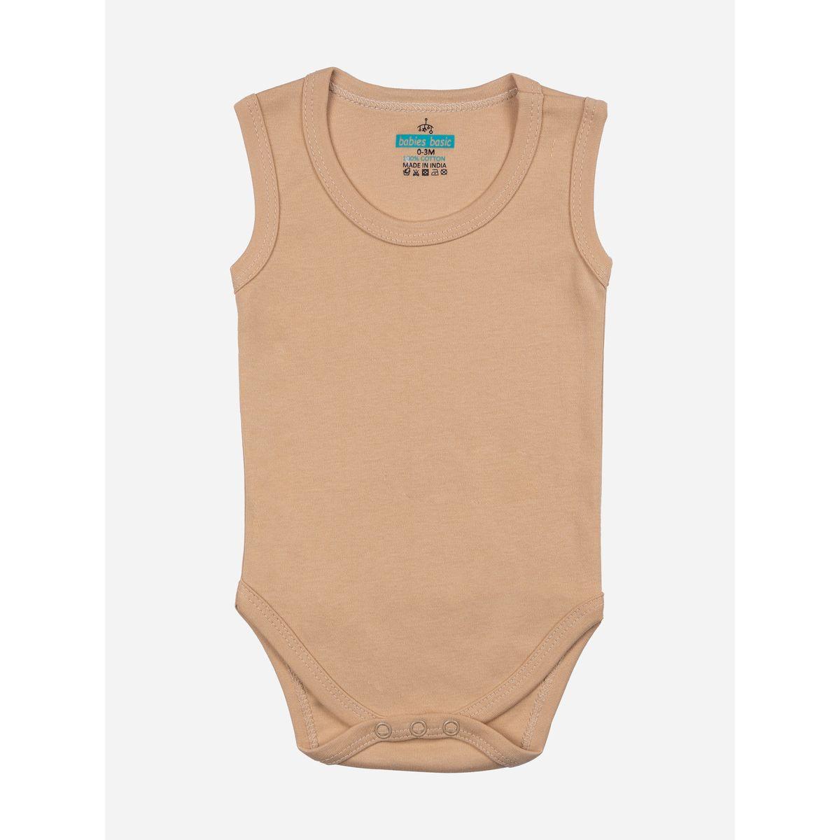 Babies Basic X Styli  Pack of 3 - Solid Sleeveless Bodysuit-baby-boys-clothing-bodysuits-image-4
