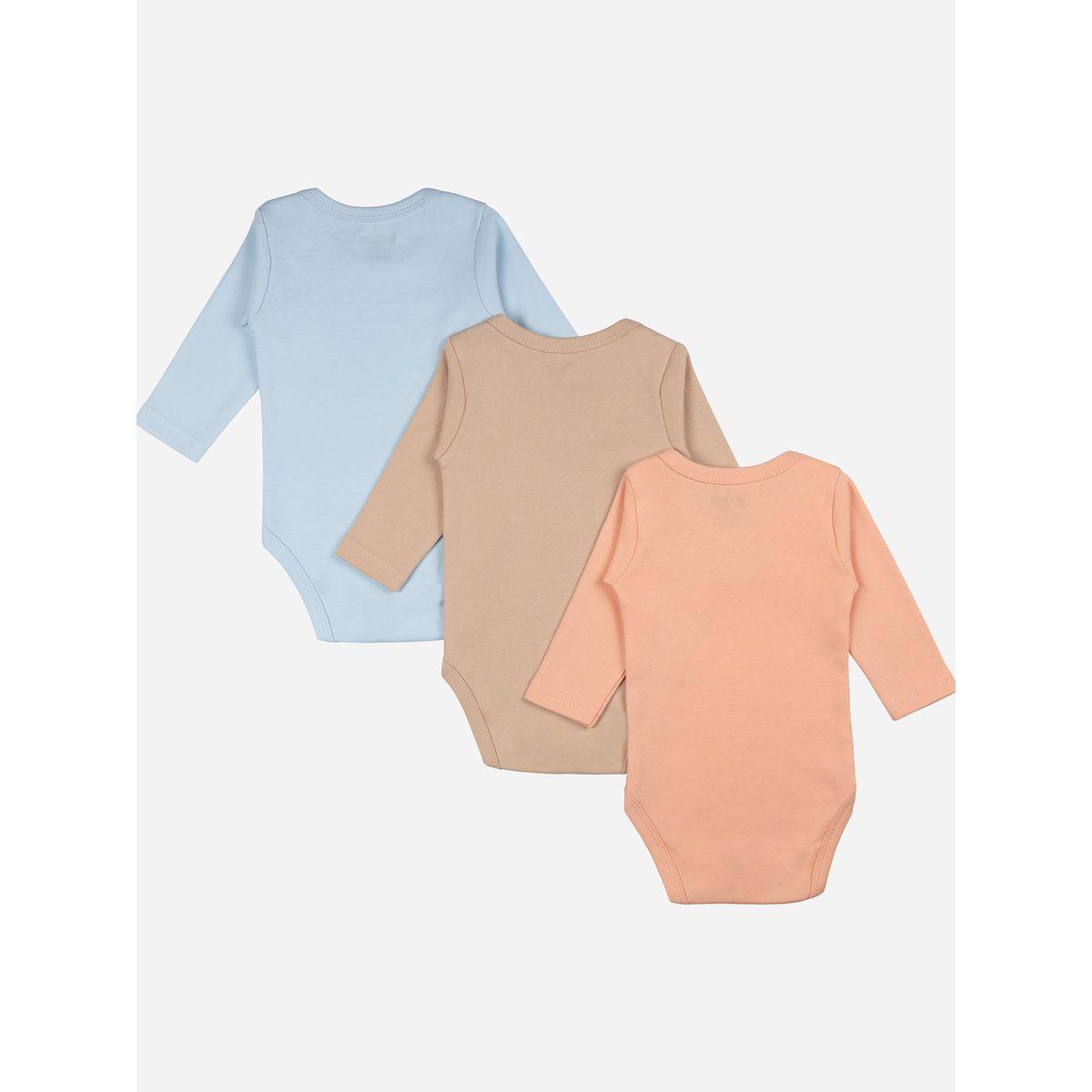 مجموعة من 3 بودي سوت سادة باكمام طويلة بيبيز بيسِك × ستايلي-baby-boys-clothing-bodysuits-image-6