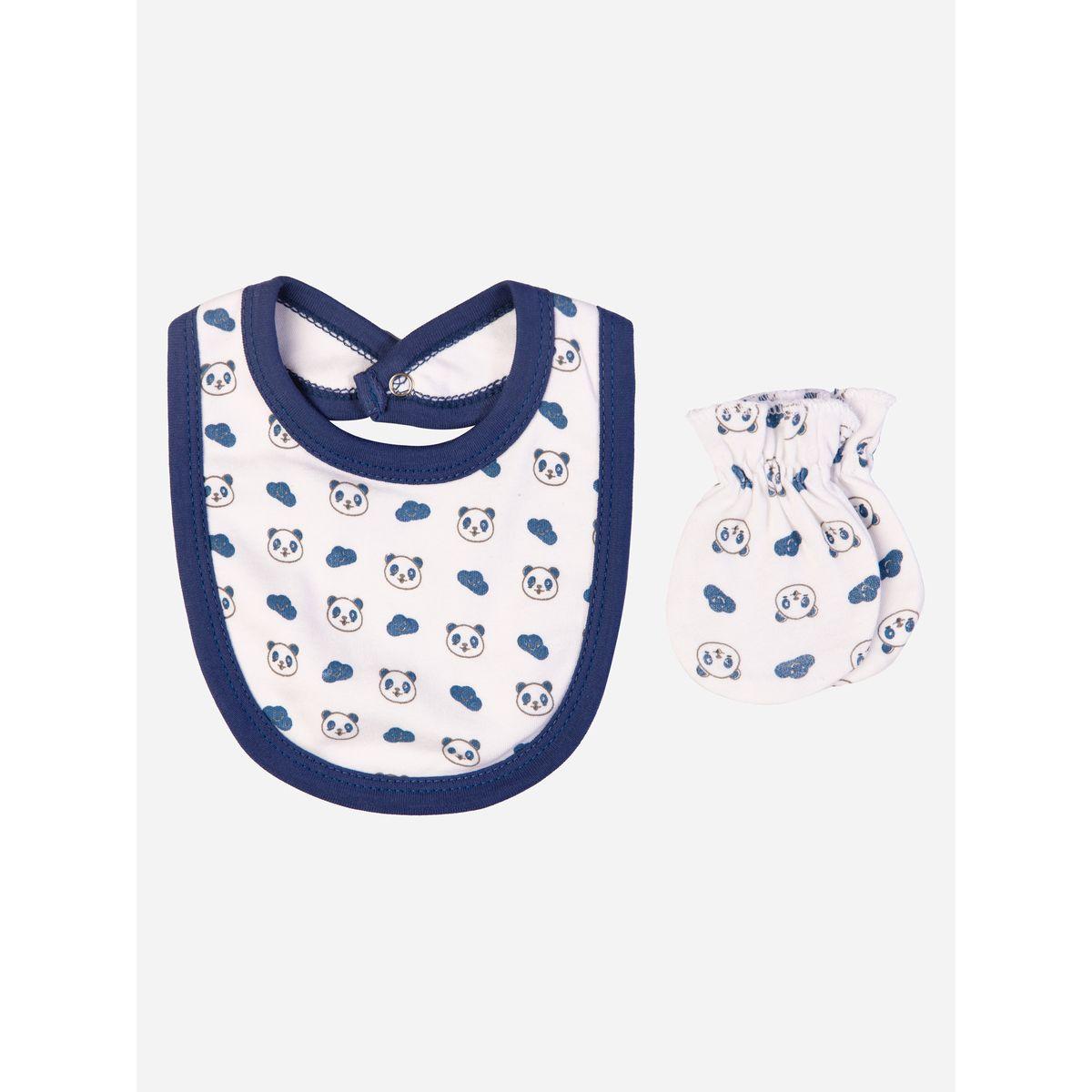 Babies Basic X Styli  Pack of 5 - Panda Print Bib, Bodysuit, Mittens, Cap & Sleepsuit-boys-clothing-setsandcoords-image-4