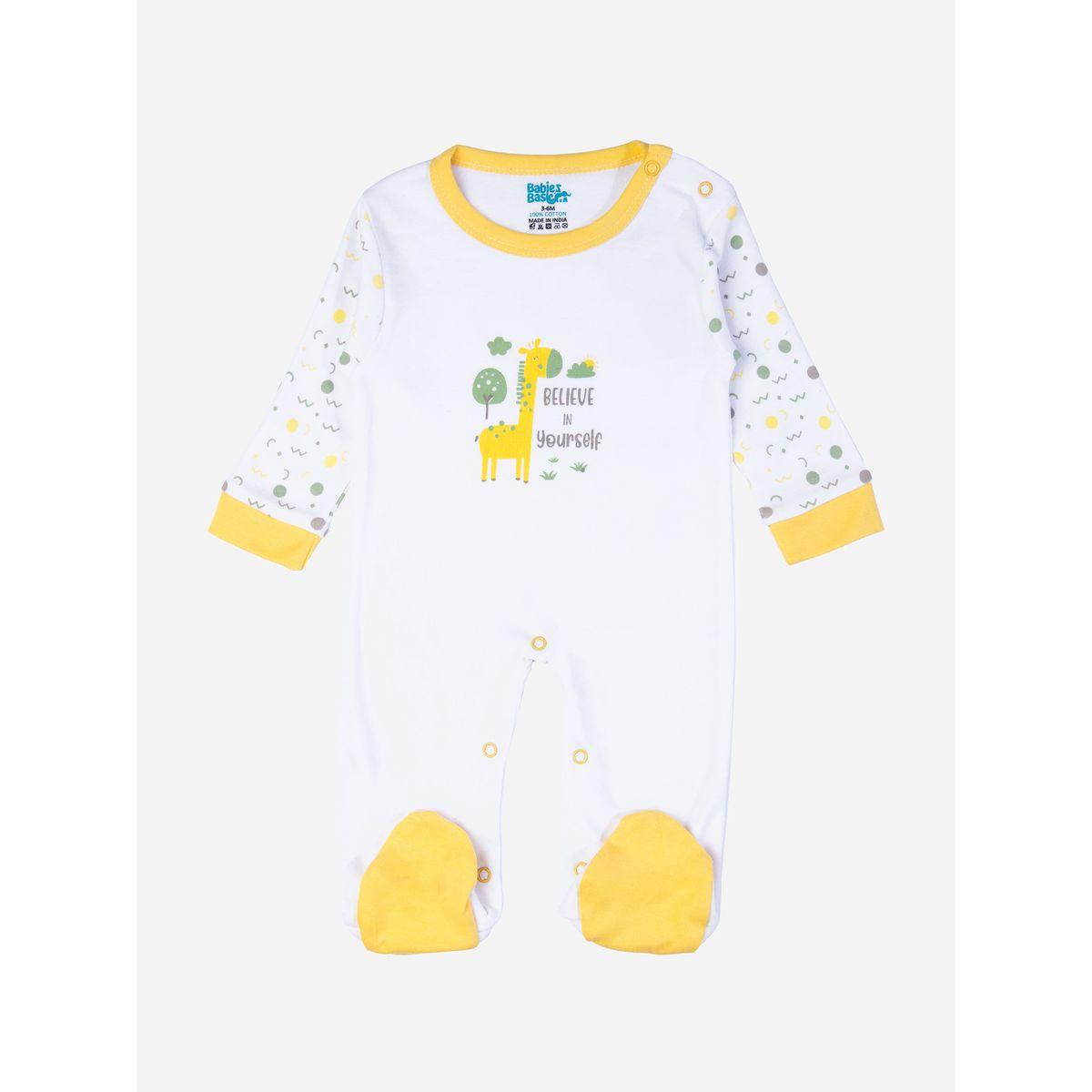Babies Basic X Styli  Pack of 5 - Printed Bib, Bodysuit, Mittens, Cap & Sleepsuit-baby-girls-clothing-bodysuits-image-2
