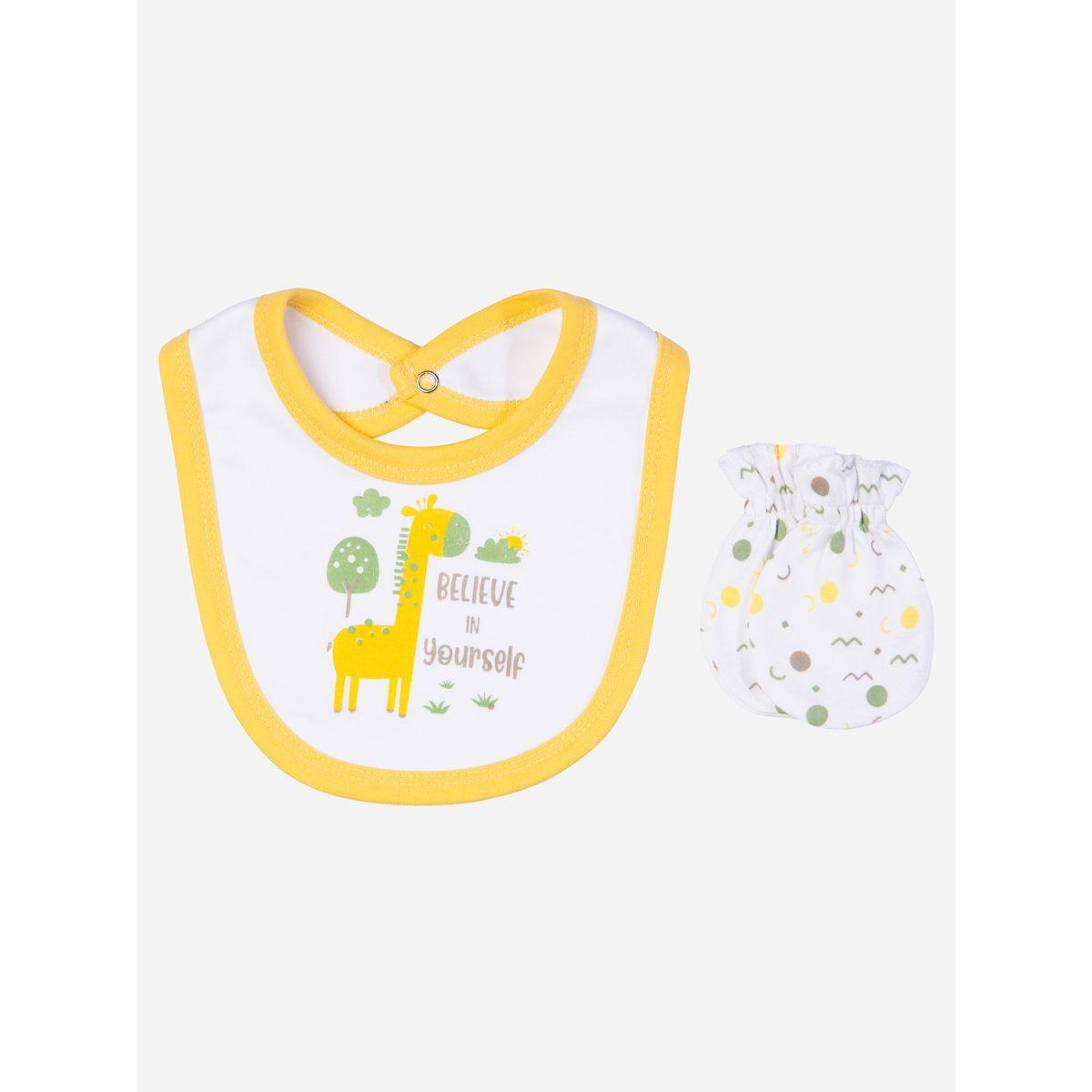 Babies Basic X Styli  Pack of 5 - Printed Bib, Bodysuit, Mittens, Cap & Sleepsuit-baby-girls-clothing-bodysuits-image-4