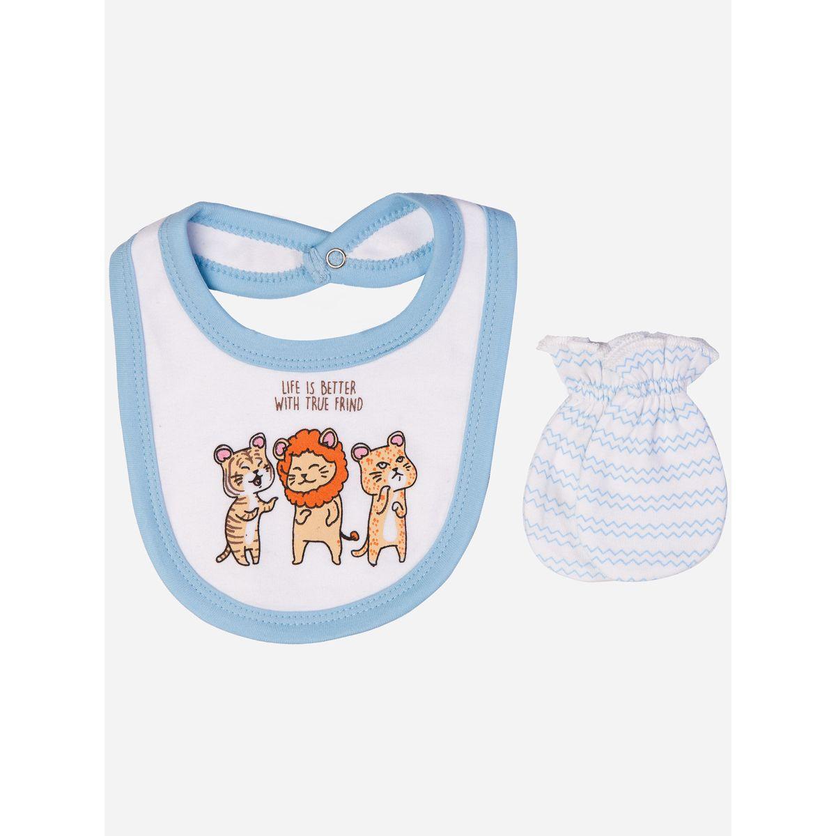 Babies Basic X Styli  Pack of 5 - Printed Bib, Bodysuit, Mittens, Cap & Sleepsuit-boys-clothing-setsandcoords-image-4