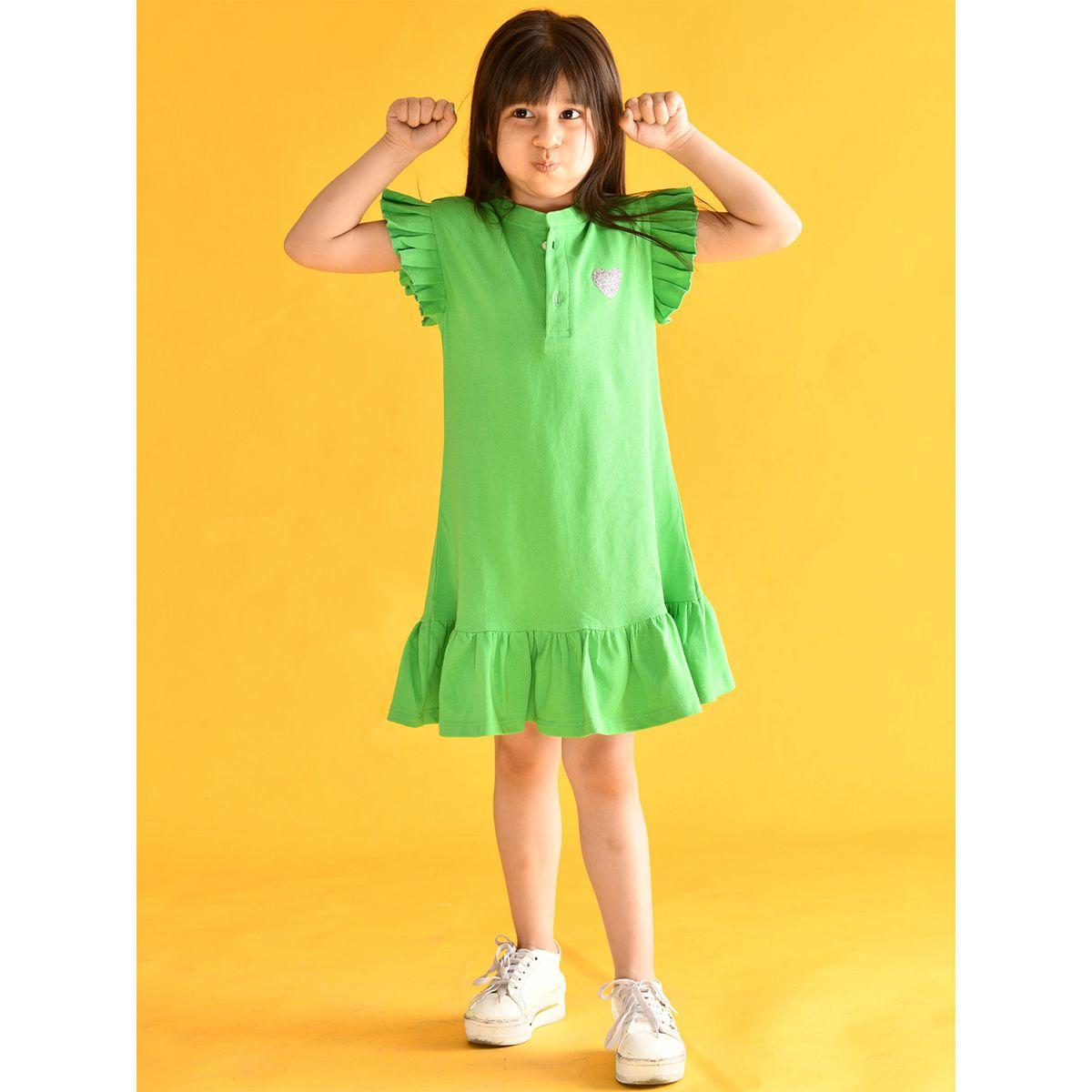 فستان مزين بقلب مع تفاصيل كشكش أنثريلو × ستايلي-girls-clothing-dressesandjumpsuits-image-1