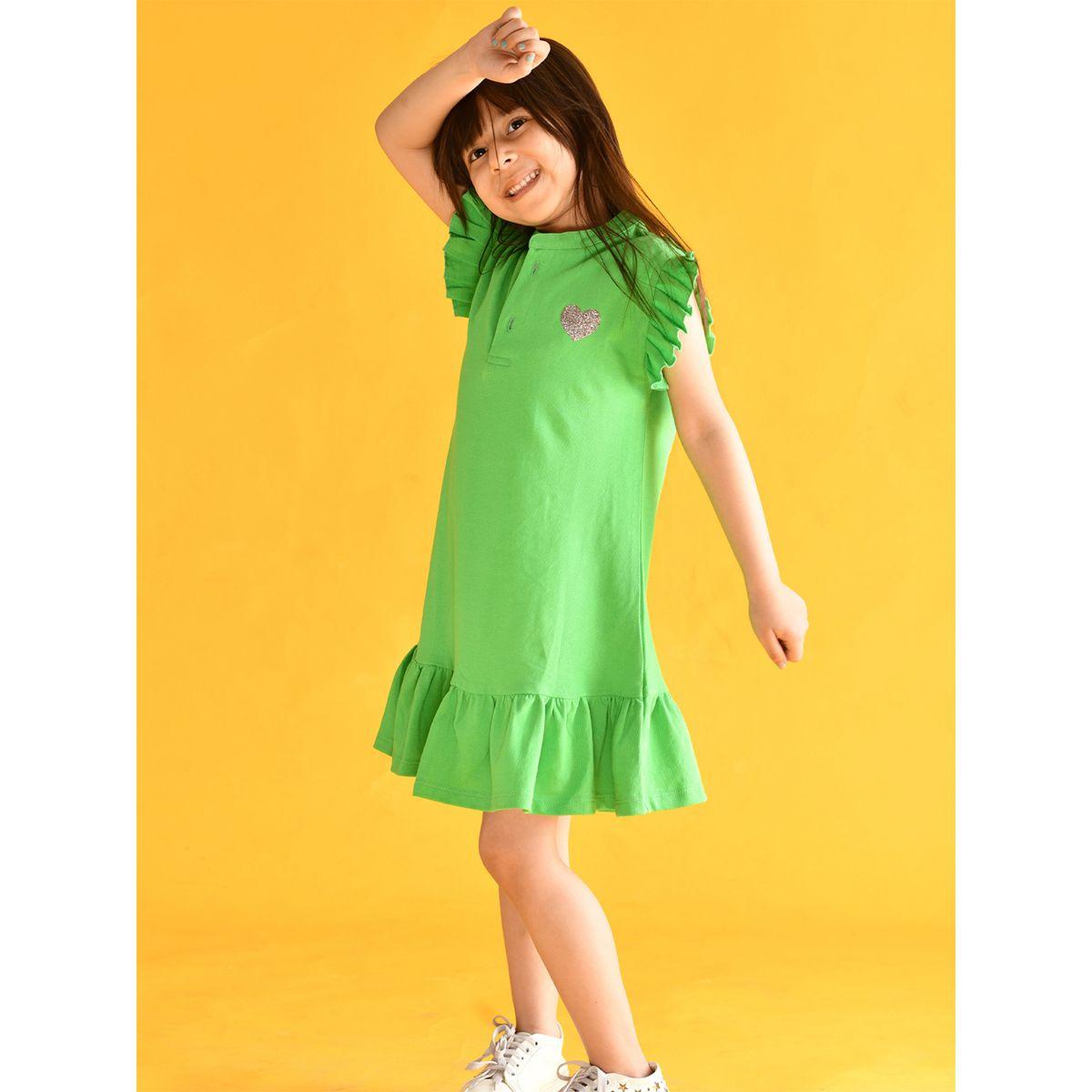 Anthrilo X Styli  Heart Detail Frill Sleeves Dress-girls-clothing-dressesandjumpsuits-image-3