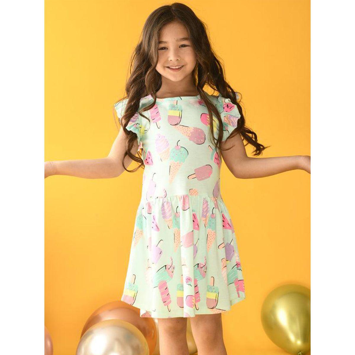 Anthrilo X Styli  Summer Ice Cream Print Casual Dress-girls-clothing-dressesandjumpsuits-image-1