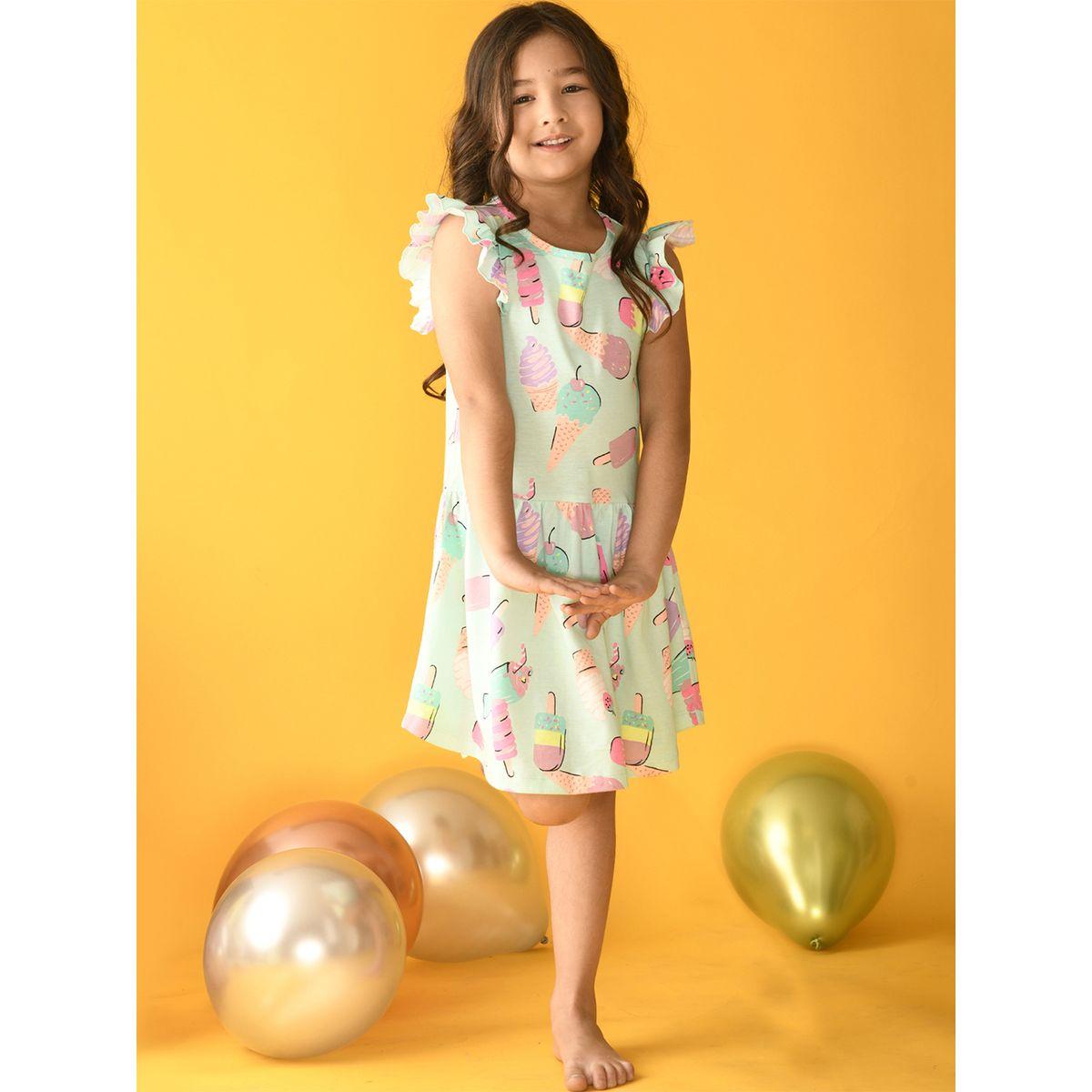 فستان كاجوال مطبع بطبعة ايس كريم أنثريلو × ستايلي-girls-clothing-dressesandjumpsuits-image-2