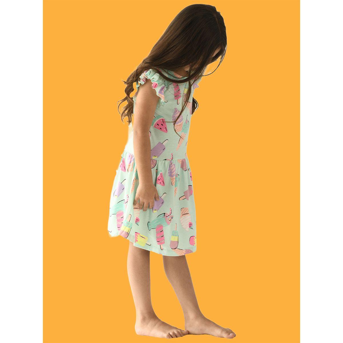 فستان كاجوال مطبع بطبعة ايس كريم أنثريلو × ستايلي-girls-clothing-dressesandjumpsuits-image-4