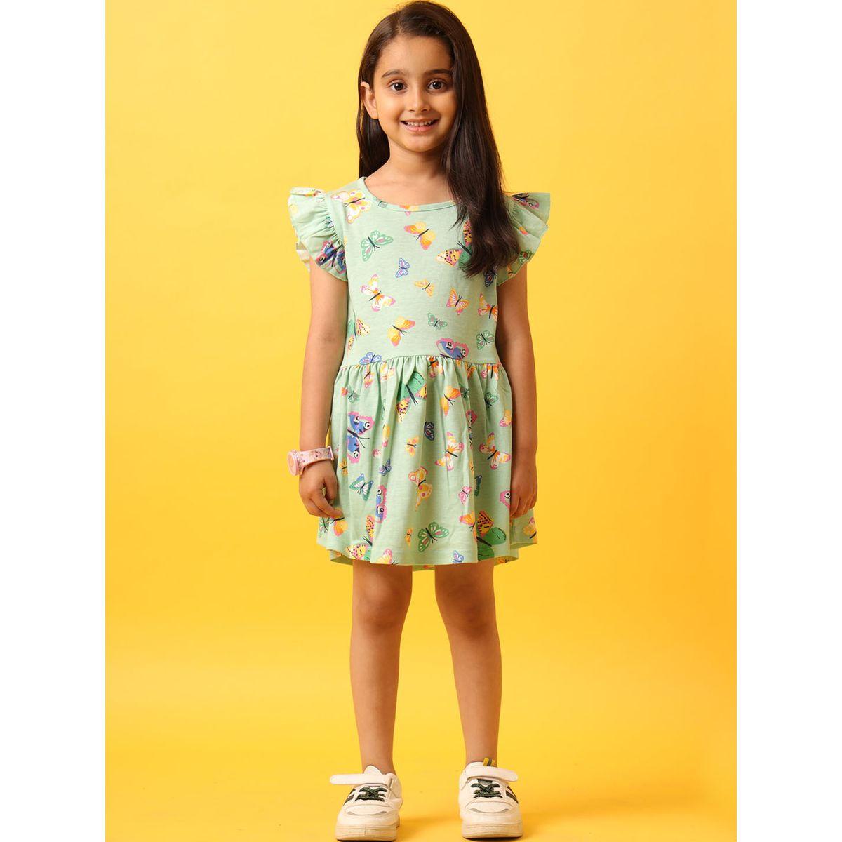 Anthrilo X Styli  Butterfly Print Ruffled Casual Dress-girls-clothing-dressesandjumpsuits-image-1