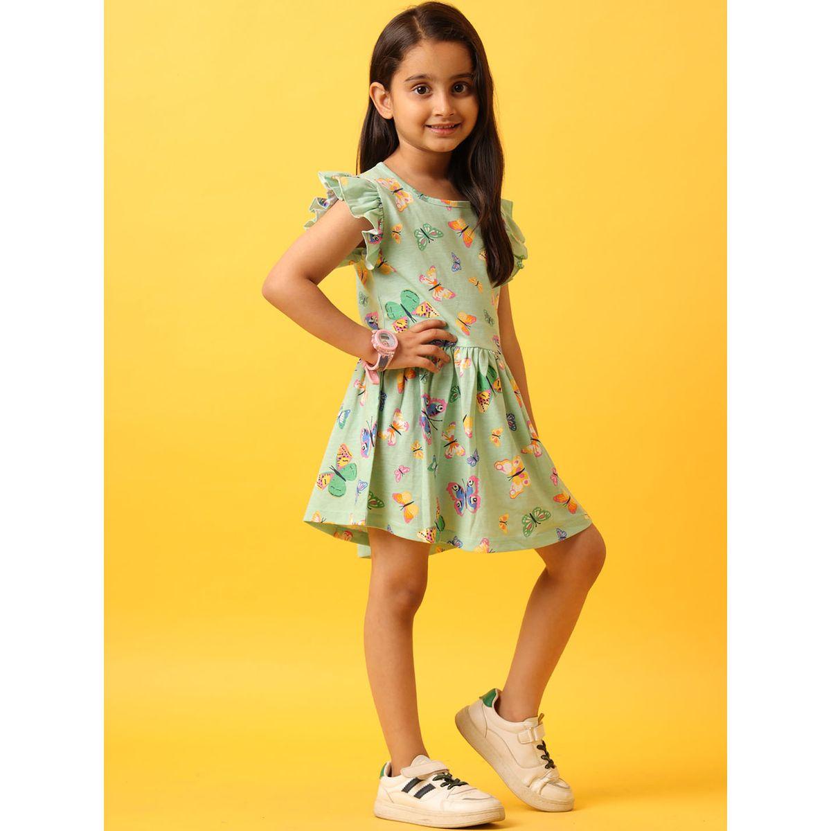 Anthrilo X Styli  Butterfly Print Ruffled Casual Dress-girls-clothing-dressesandjumpsuits-image-2