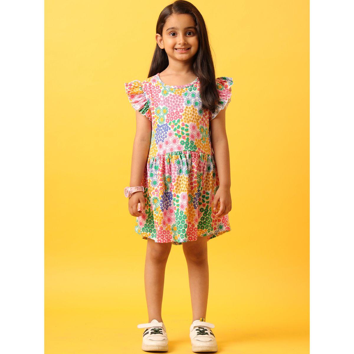 فستان كاجوال مطبع بزهور أنثريلو × ستايلي-girls-clothing-dressesandjumpsuits-image-1