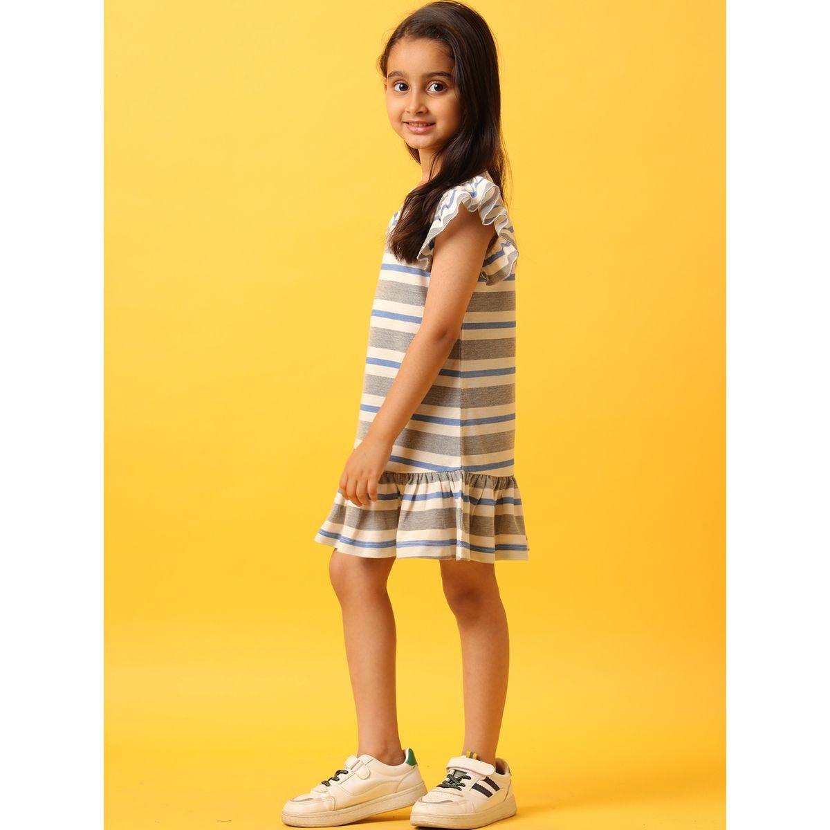 فستان مخطط بأكمام كشكش أنثريلو × ستايلي-girls-clothing-dressesandjumpsuits-image-2